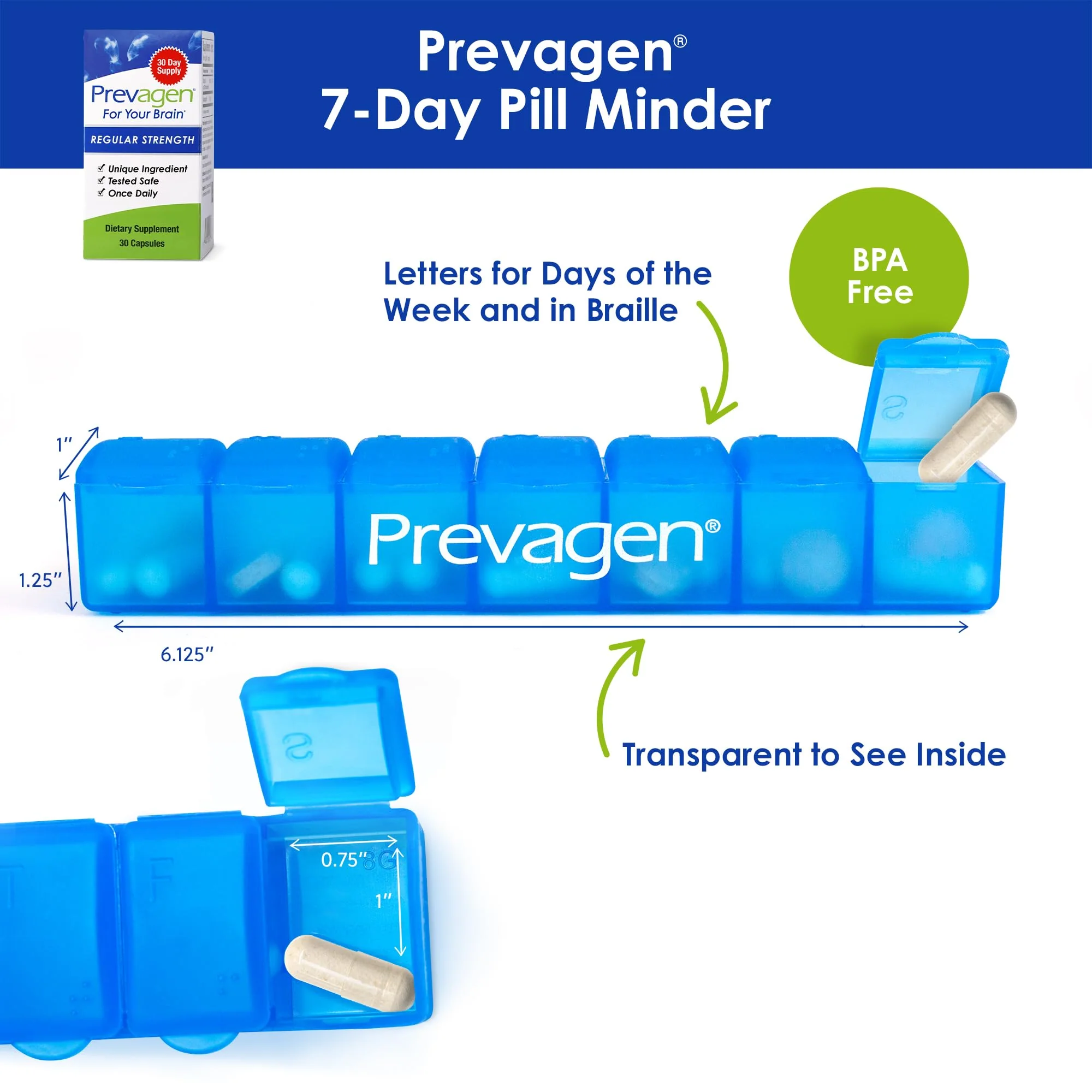 Prevagen Regular Strength - 30 Capsules (1 Month Supply) | Formulated for Your Brain | 10mg of Apoaequorin Plus Vitamin D3 with 7-Day Pill Minder - Image 15
