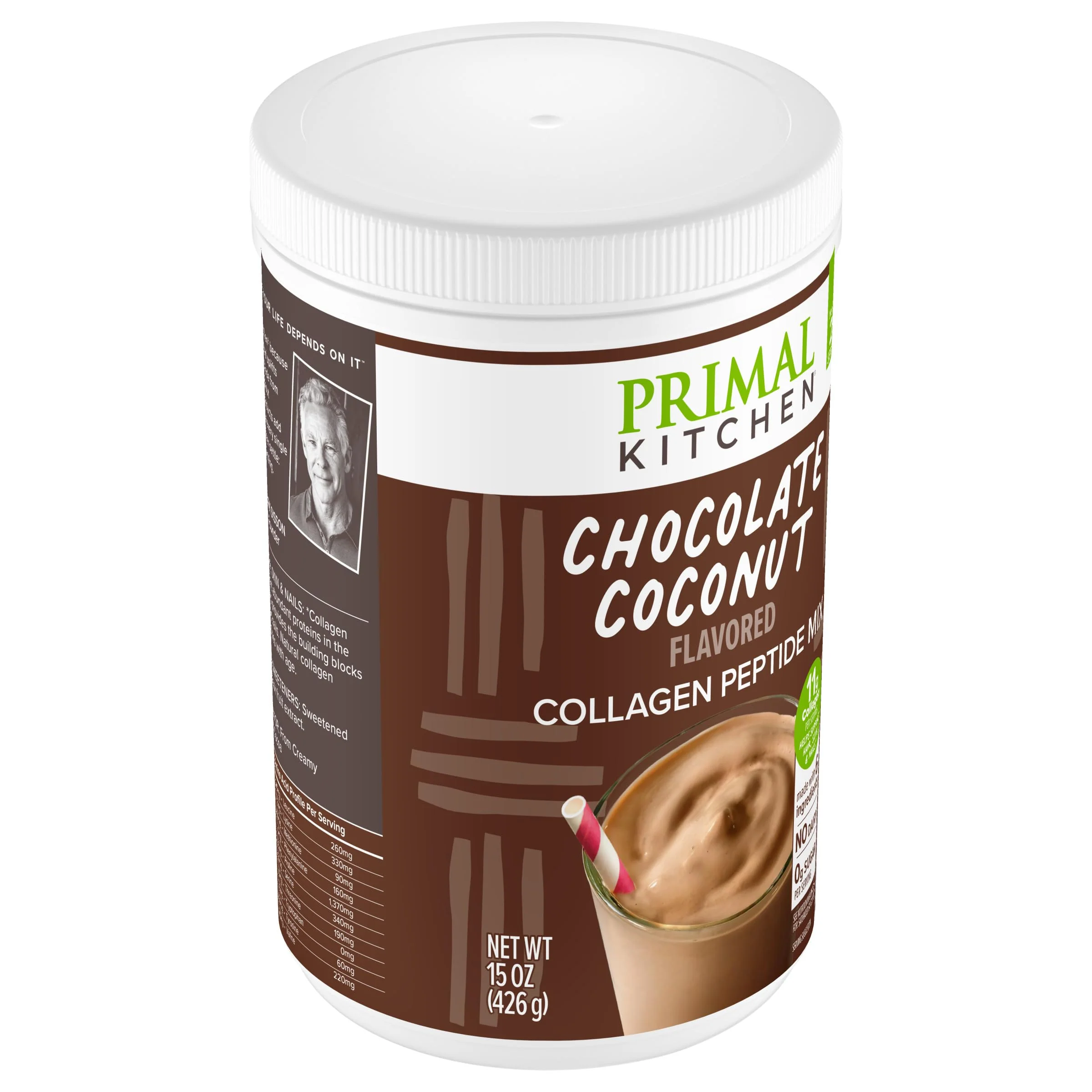Primal Kitchen Chocolate Collagen Fuel® Drink Mix, Chocolate Coconut Collagen Peptides, No Dairy or Artificial Sweeteners, 15 Ounces - Image 6