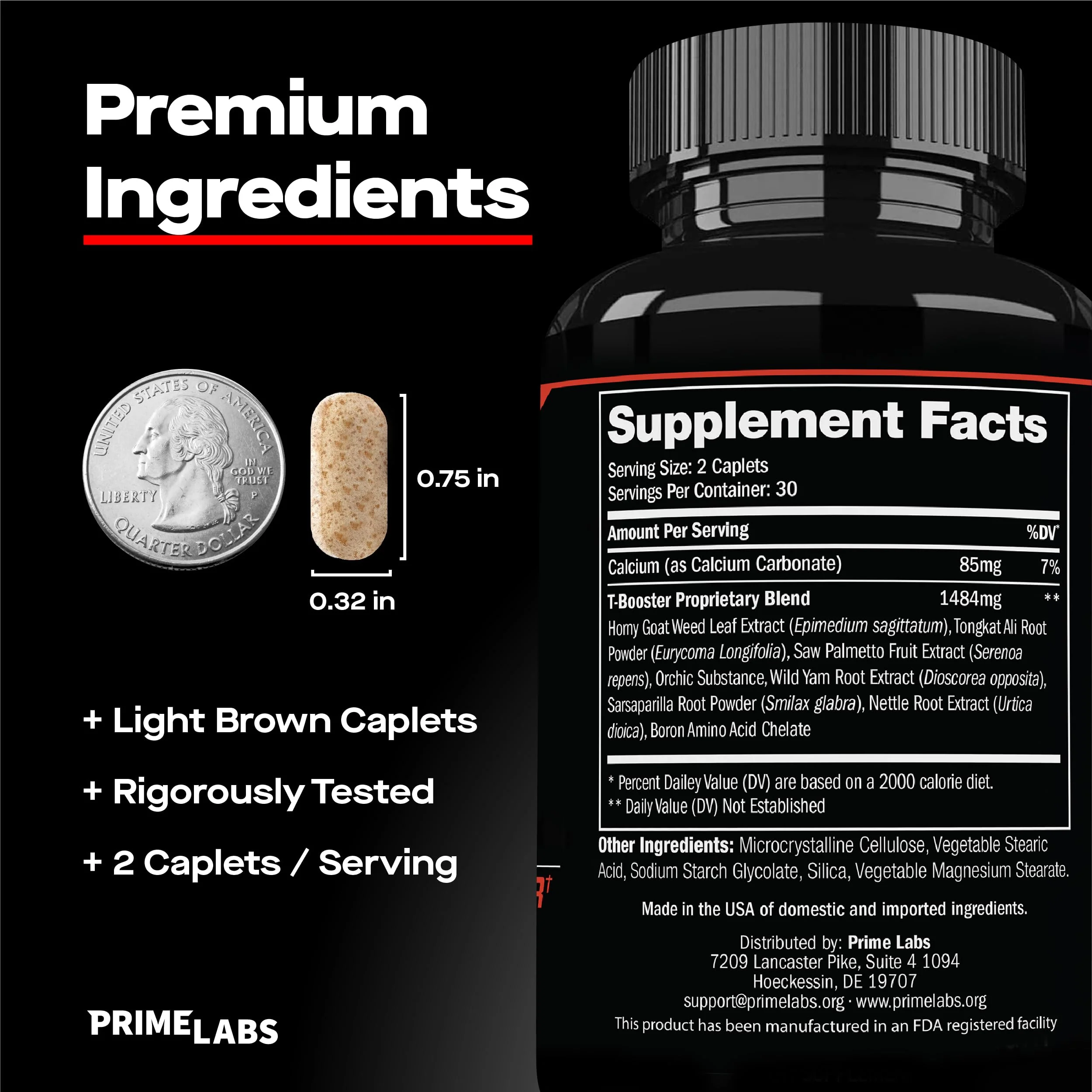 Prime Labs - Men's Testosterone Booster - Stamina, Endurance, & Strength Booster - 60 Caplets - Image 3