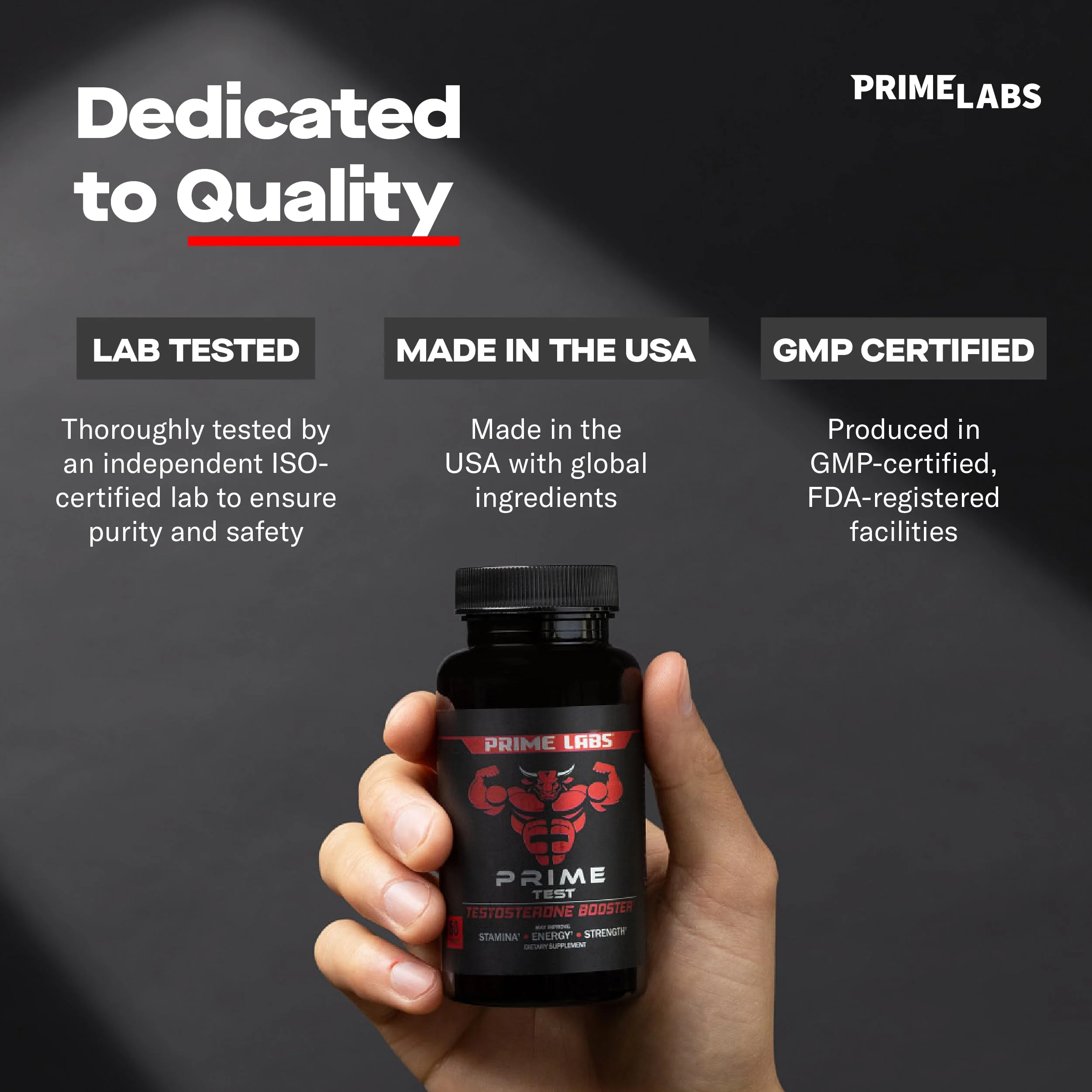 Prime Labs - Men's Testosterone Booster - Stamina, Endurance, & Strength Booster - 60 Caplets - Image 7