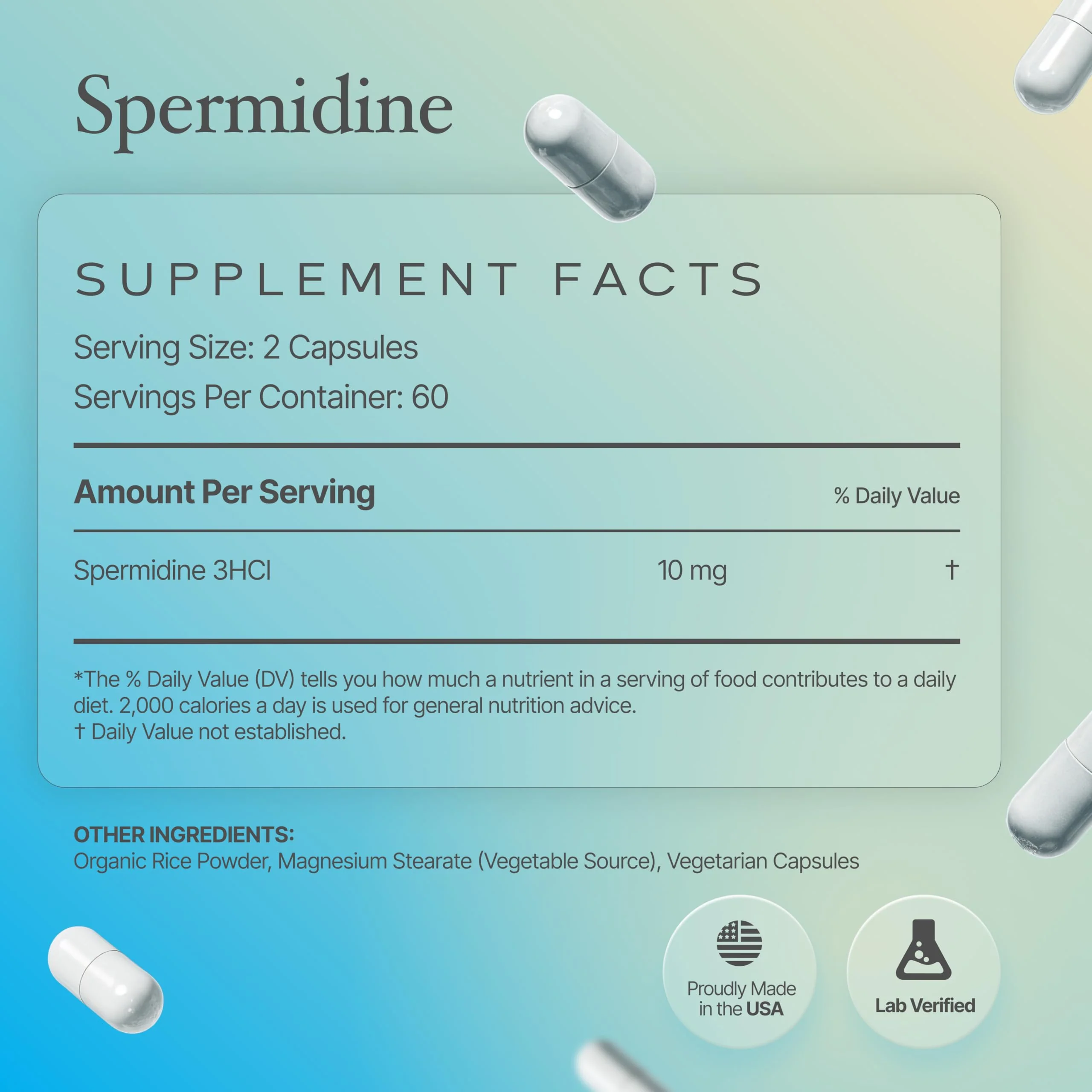Prime Powders Spermidine Capsules Gluten Free 99% Concentration 100x More Potent Than Wheat Germ Extract for Anti-Aging DNA Telomere Support - Image 6
