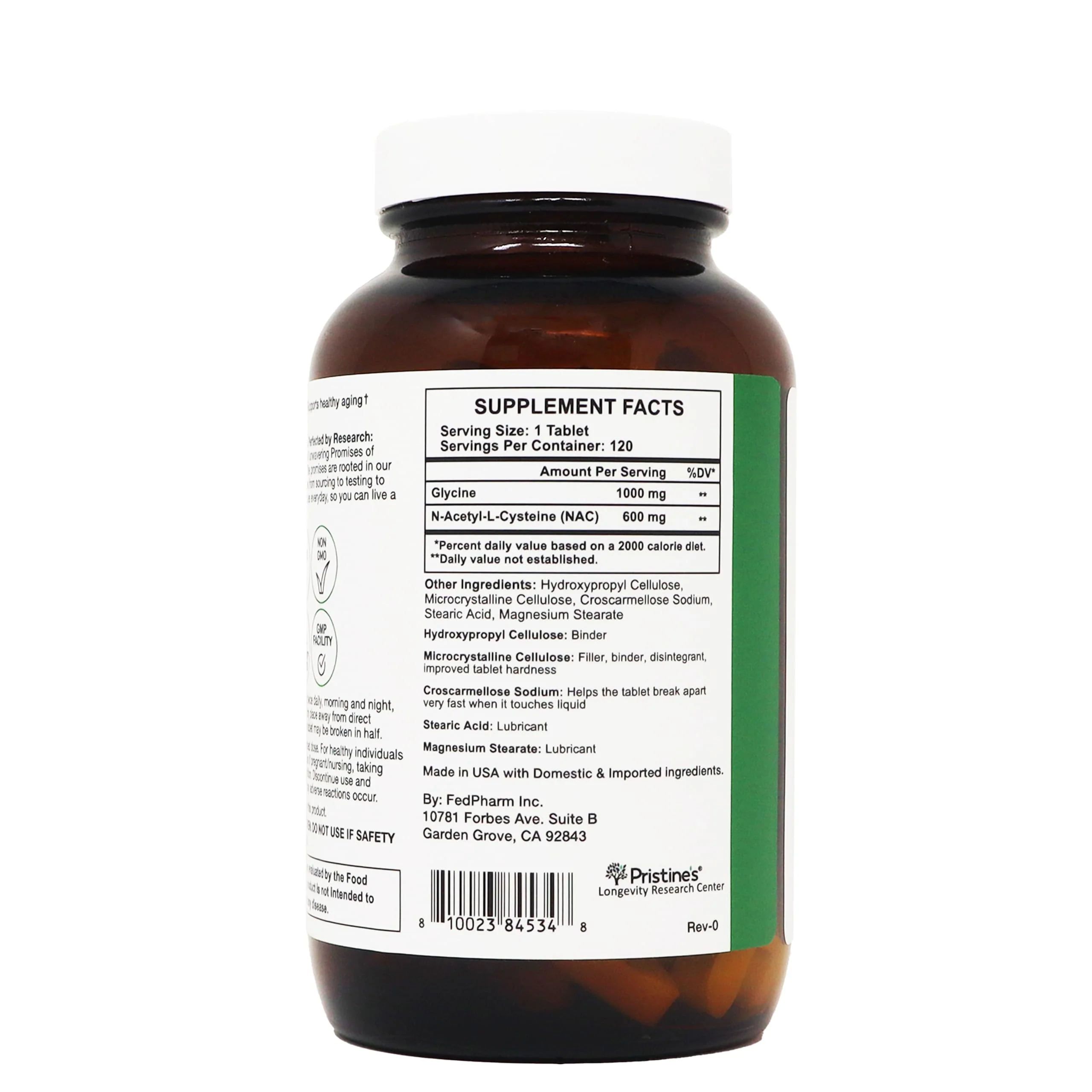 PRISTINE'S GlyNAC Complex Glutathione Production Supplement Tablets - 3rd Party Tested Anti Aging, Sleep Quality & Cognitive Support Supplement - Glycine & NAC Gluten Free Non GMO USA Made - Image 2