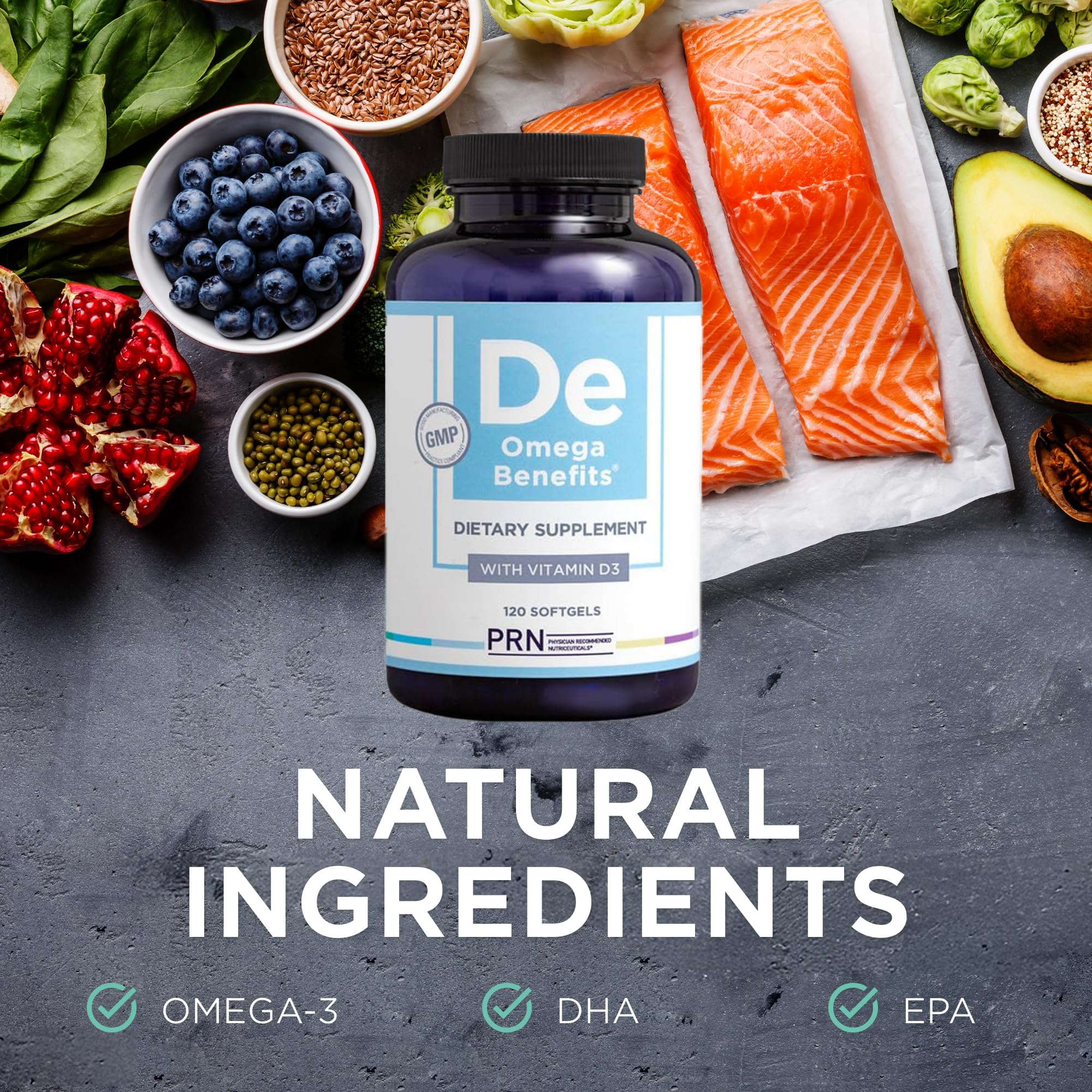 PRN Omega 3 Supplement - 120 Softgels, 30-Day Supply - Fish Oil Omega 3 Supplements with 1680 mg EPA & 560 mg DHA - rTG Omega-3 + Vitamin D for Skin, Joint, Brain, Eye & Heart Health - Image 3