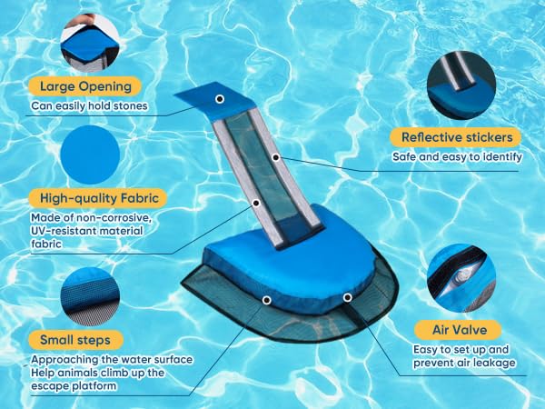 Pro Pool Animal Critter Escape Ramp 2Pcs Frog Saver Pads Ladder for Swimming Pools Lily Pad for Frogs Float Life Saving Wildlife Duck Duckling Creature Rescue Bridge Log Maintenance Kits Accessories - Image 2