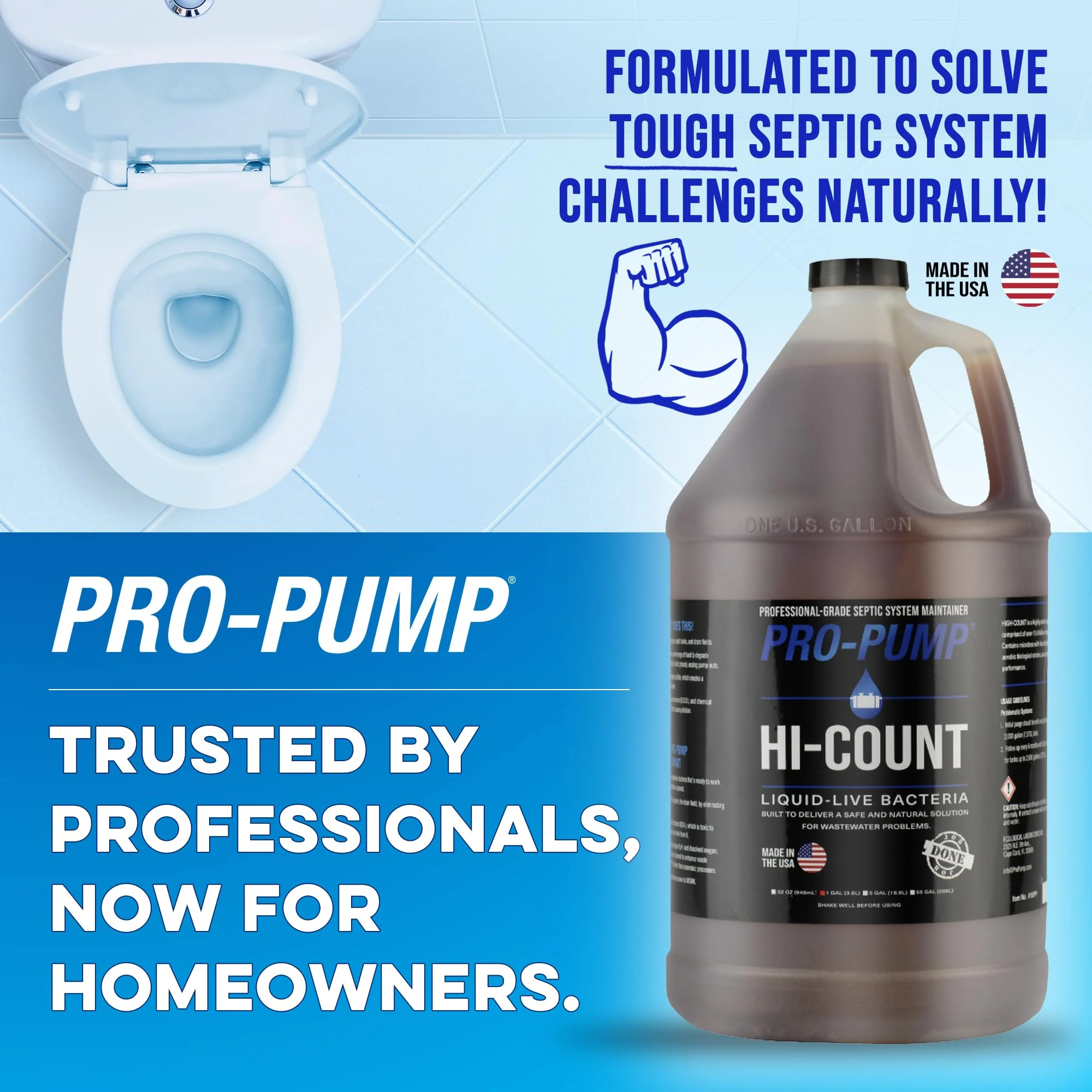 PRO-PUMP HI-COUNT Professional Grade Septic Tank Maintenance Liquid, 1 Gallon - Image 7