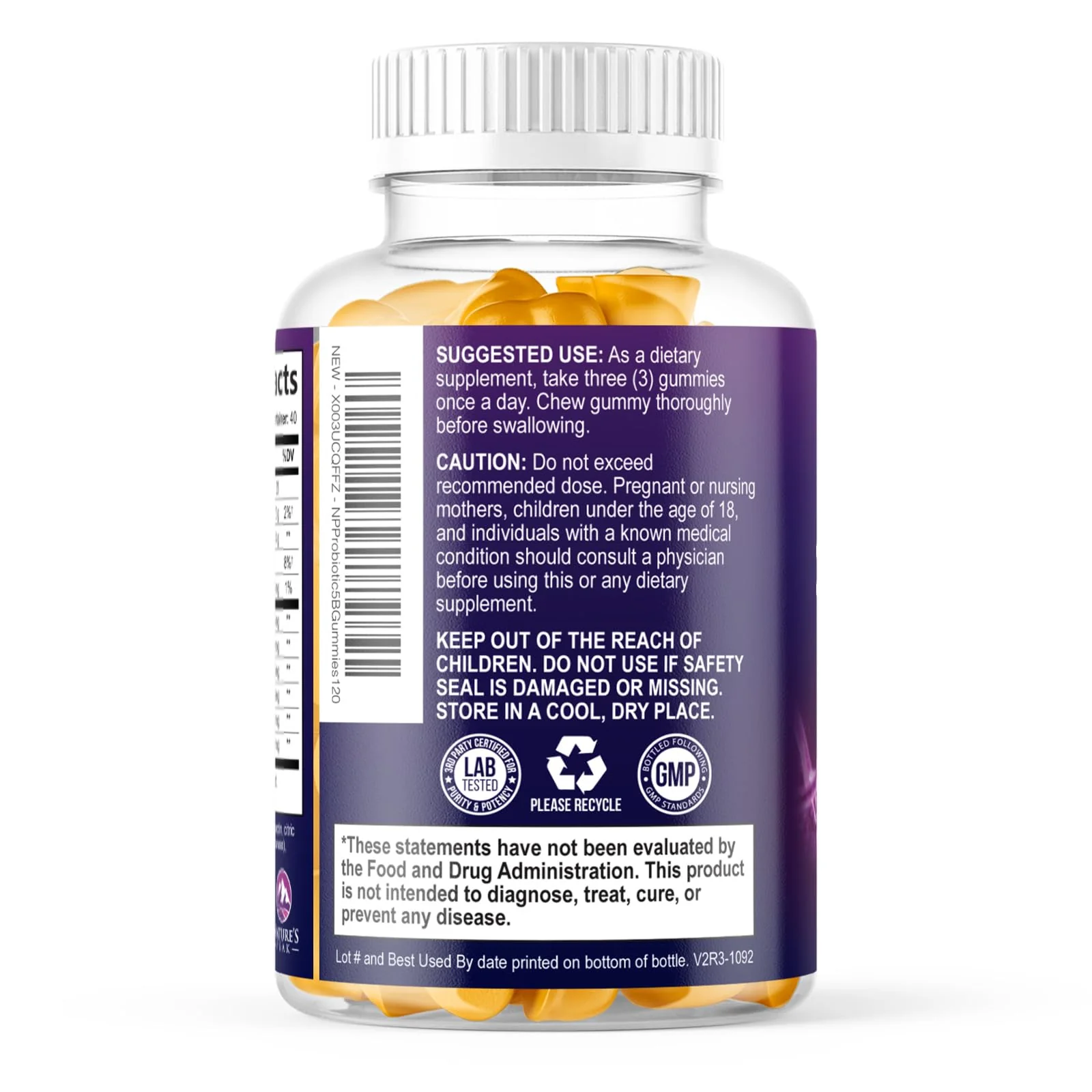 Probiotic Gummies - 5 Billion CFU Per Serving & Top 6 Pro Biotic Strains - Daily Probiotic Gummy Supplement for Women, Men & Teens - Natural Digestive Health, “Good” Gut & Immune Support - 120 Count - Image 3