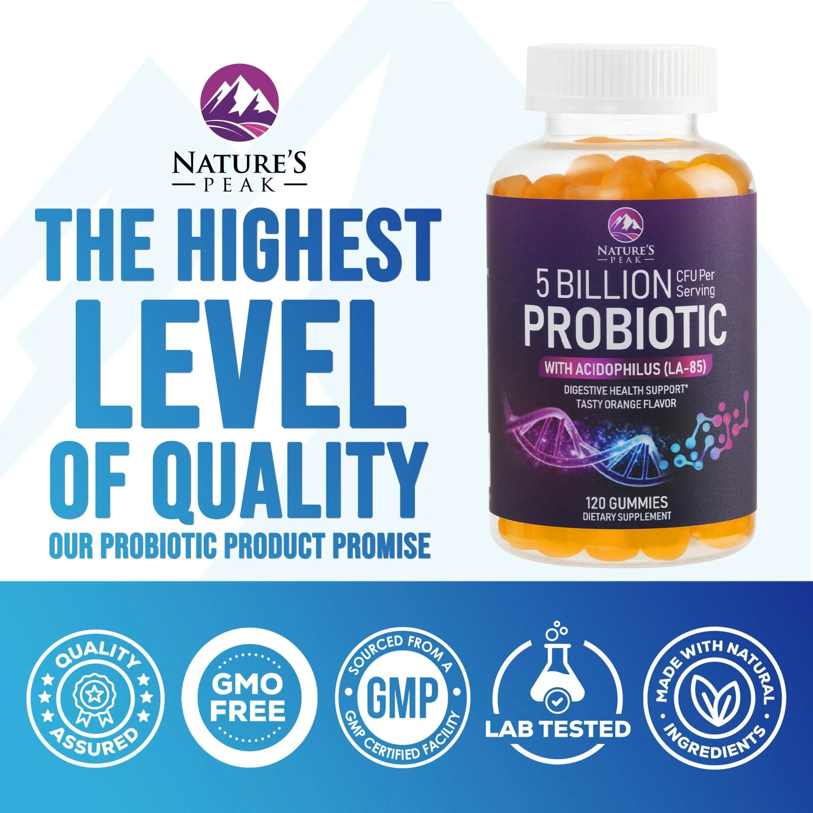 Probiotic Gummies - 5 Billion CFU Per Serving & Top 6 Pro Biotic Strains - Daily Probiotic Gummy Supplement for Women, Men & Teens - Natural Digestive Health, “Good” Gut & Immune Support - 120 Count - Image 7