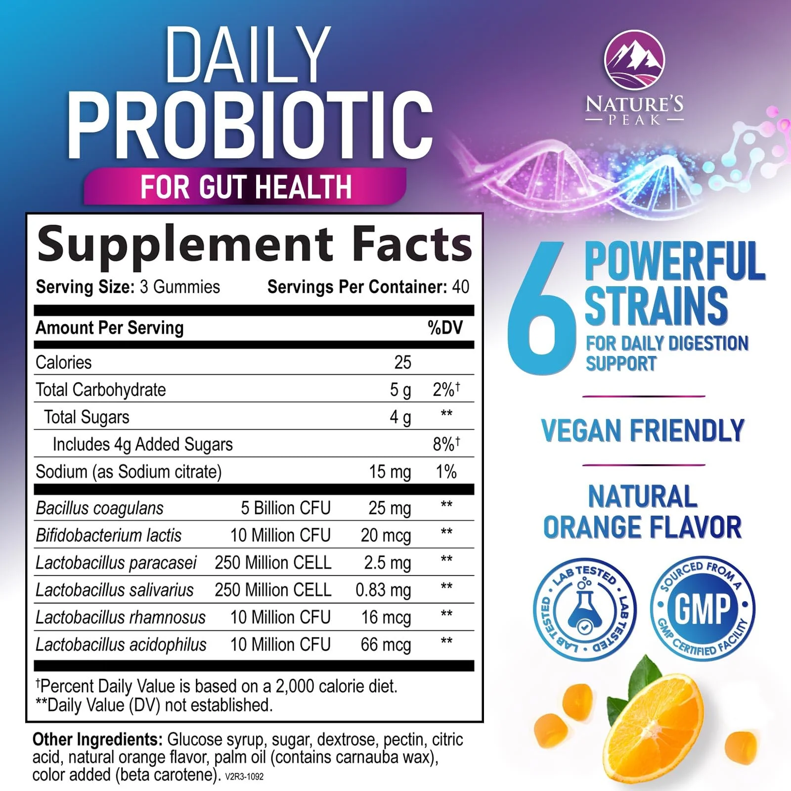 Probiotic Gummies - 5 Billion CFU Per Serving & Top 6 Pro Biotic Strains - Daily Probiotic Gummy Supplement for Women, Men & Teens - Natural Digestive Health, “Good” Gut & Immune Support - 120 Count - Image 9