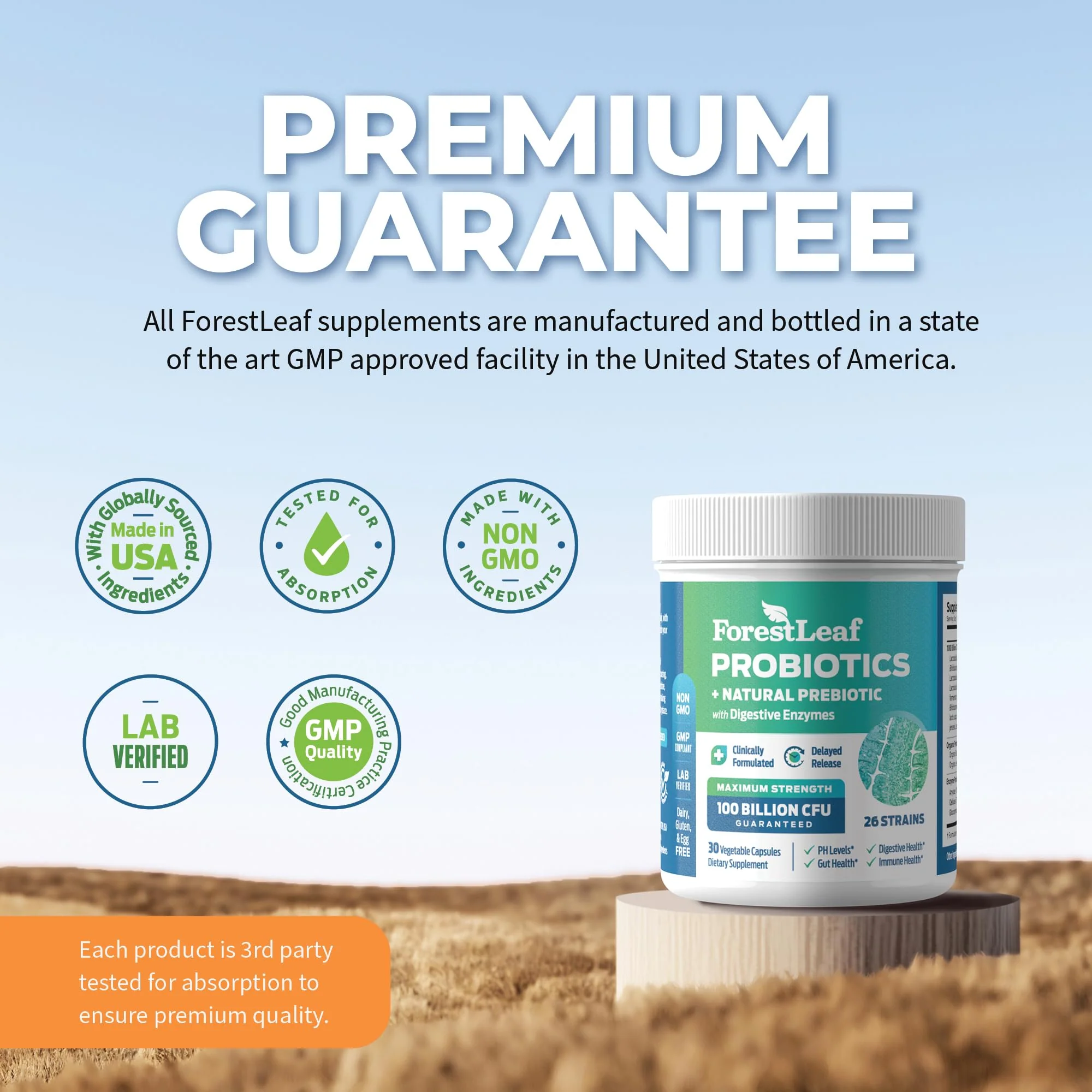 Probiotics for Men and Women, 100 Billion CFU, 26 Unique Strains, Men's and Women's Probiotic and Prebiotics Support Digestive Health, Gut Wellness, Energy, Mood, Immune, PH Balance (30 Caps) - Image 3