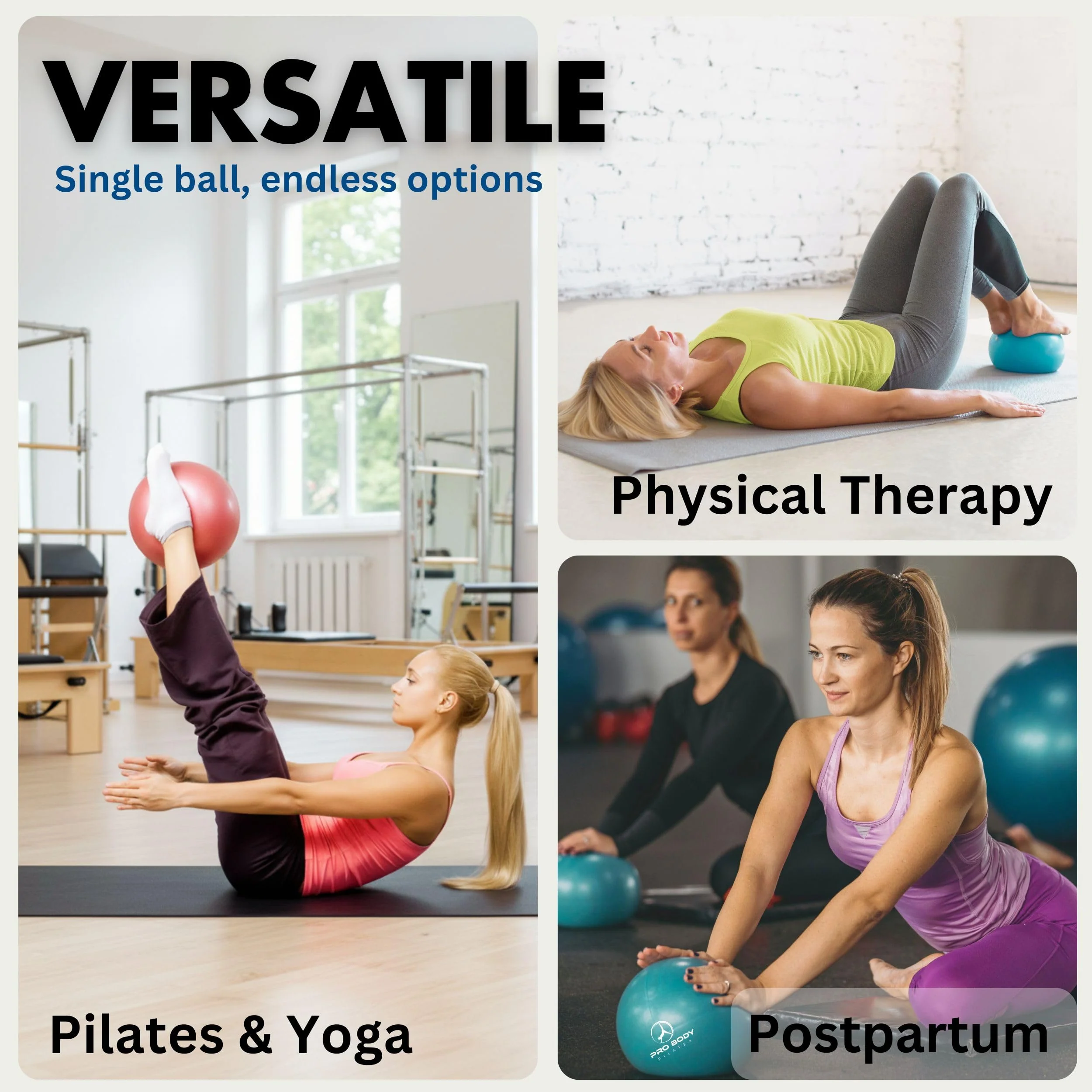 ProBody Pilates Small Exercise Ball - 9 Inch Workout Ball for Stability, Barre, Yoga, Core & Physical Therapy, Home Gym & Office Use (Purple) - Image 7