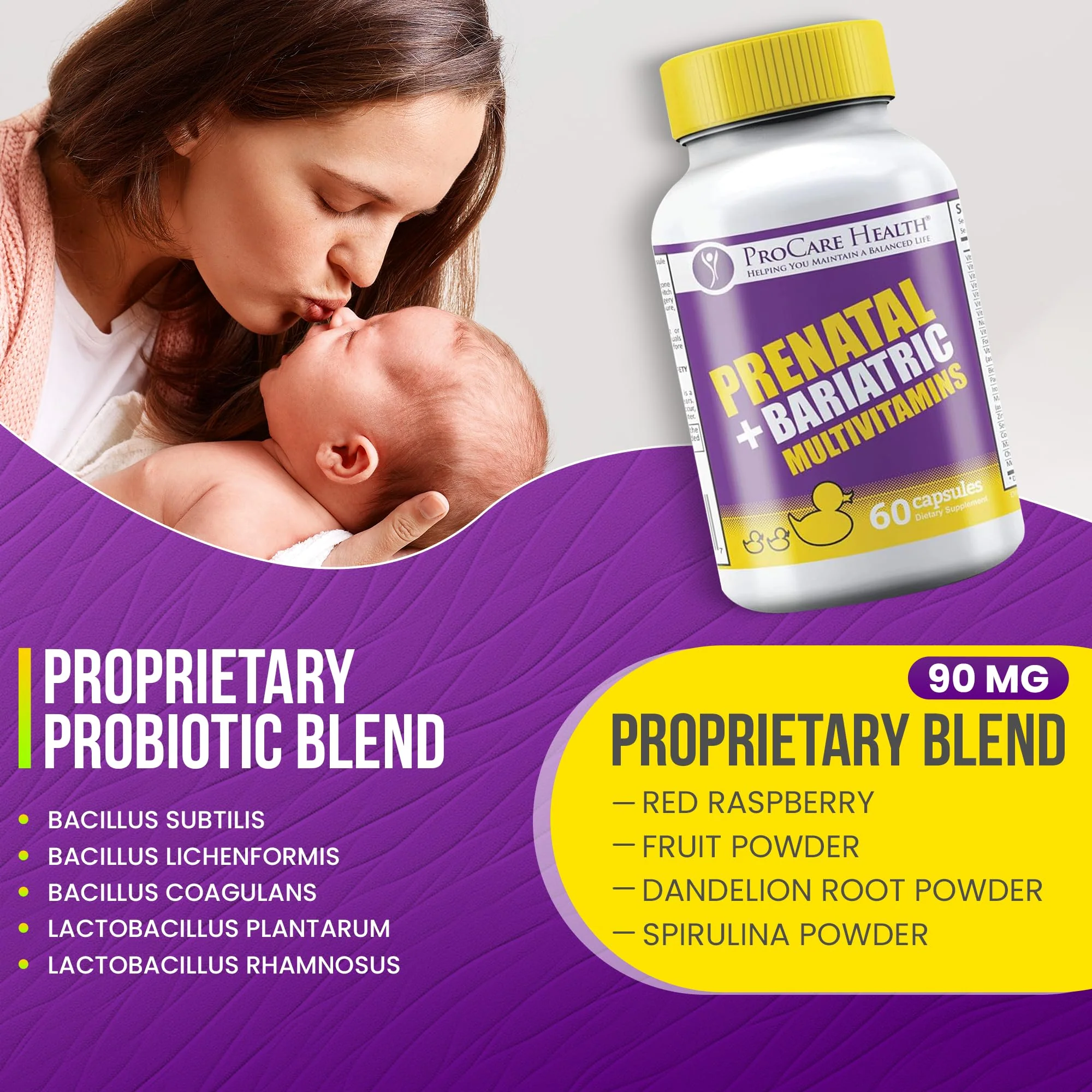 ProCare Health Prenatal Bariatric Multivitamin with Iron (60 Easy to Swallow Capsules) – for Women, Bariatric Vitamins for Gastric Bypass & Gastric Sleeve (1 Month Supply) - Image 4
