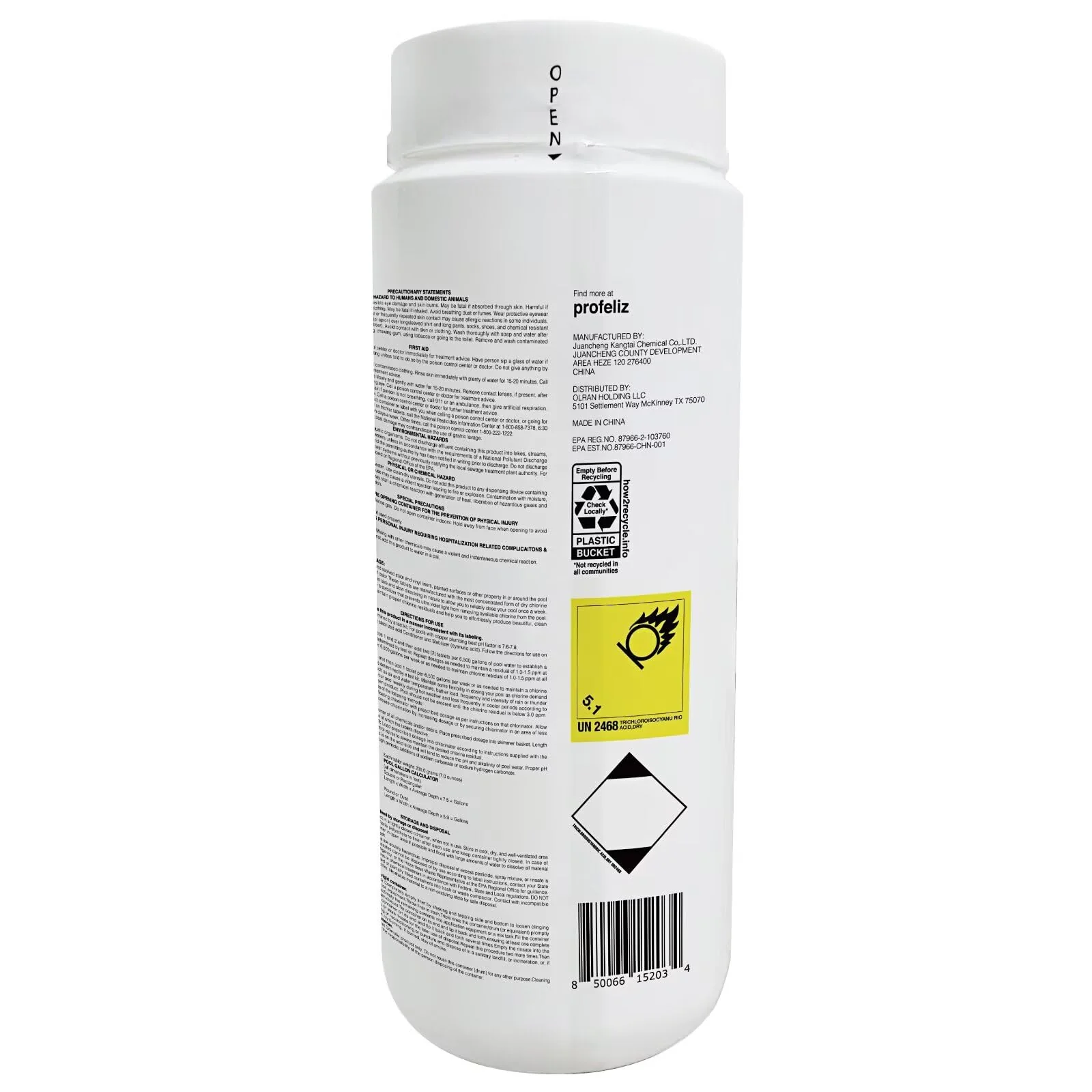PROFELIZ Stabilized Chlorine Tablets 1 Inch for Swimming Pools,Hot Tub & Spa,Kills Bacteria and Stops Algae,Slow Dissolving,Perfect for Small Pools,1.35 lb - Image 3