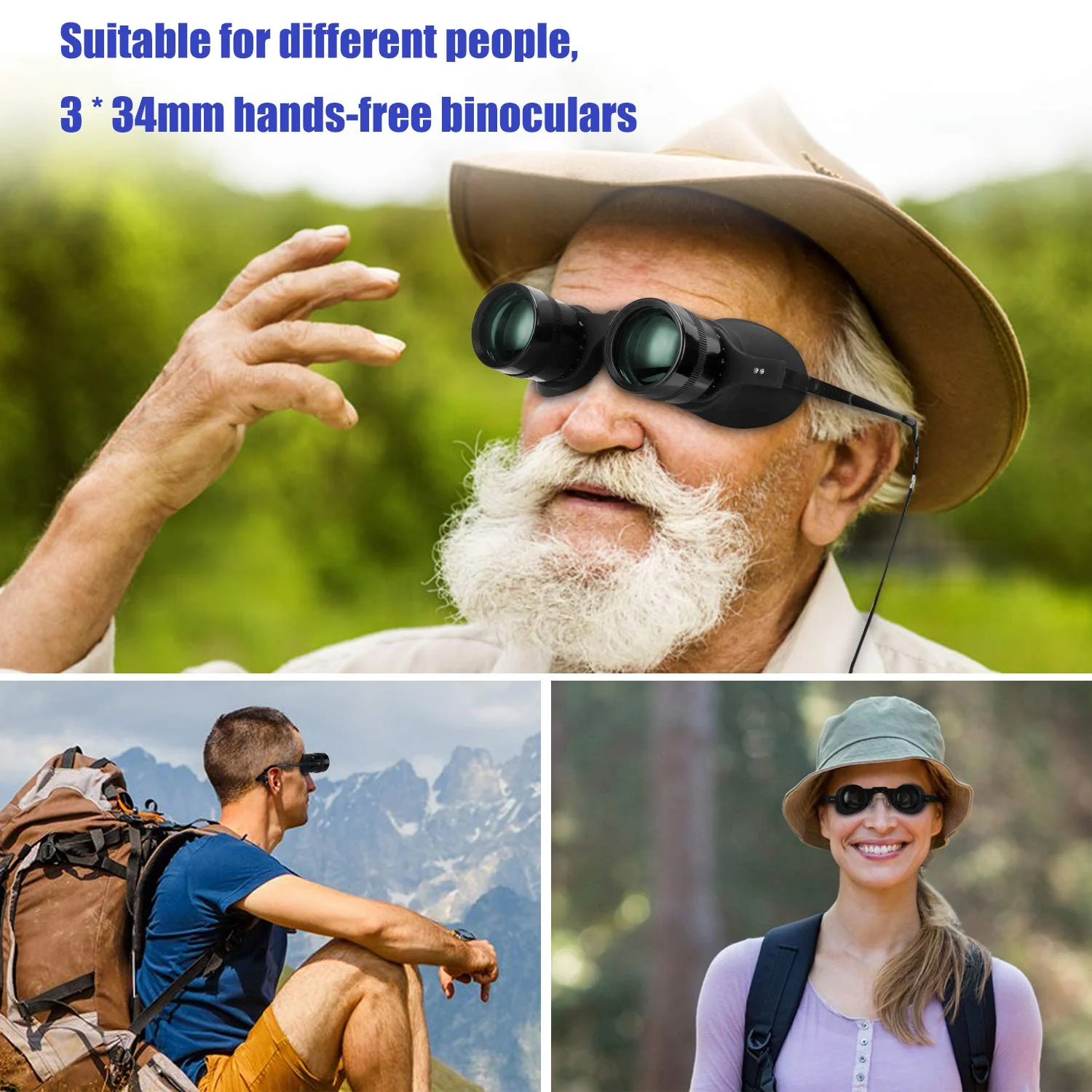 Professional Hands-Free Binocular Glasses for Fishing, Bird Watching, Sports, Concerts, Theater, Opera, TV, Sight Seeing, Hands-Free Opera Glasses for Adults Kids (Green Film Optics)-Upgraded - Image 3