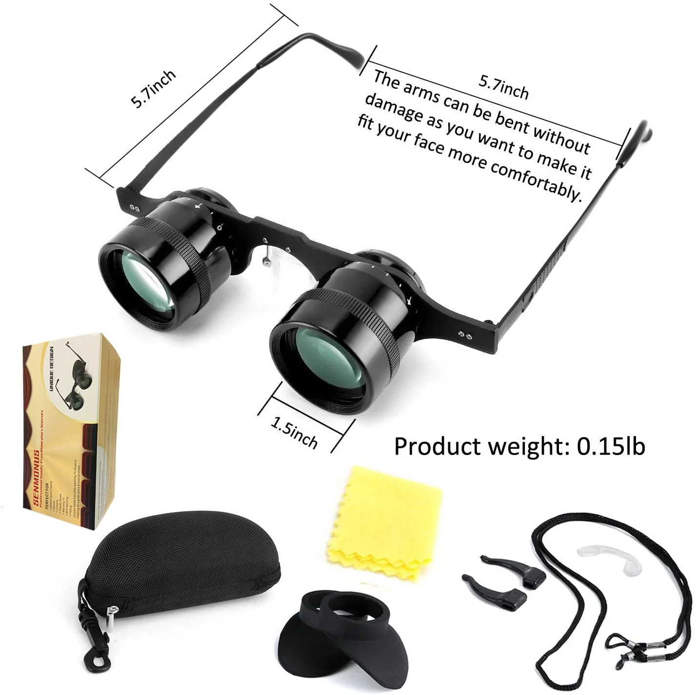 Professional Hands-Free Binocular Glasses for Fishing, Bird Watching, Sports, Concerts, Theater, Opera, TV, Sight Seeing, Hands-Free Opera Glasses for Adults Kids (Green Film Optics)-Upgraded - Image 5