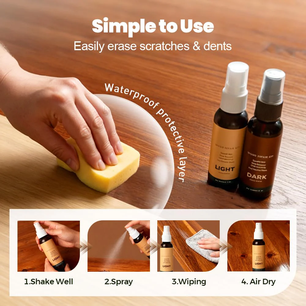 Professional Wood Floor Scratch Repair, Wood Repair Kit, Restore A Finish for Wood, Floor Cover Nicks and Scratches, Hides Minor Defects, Wood Furniture Repair Kit (1Set) - Image 7