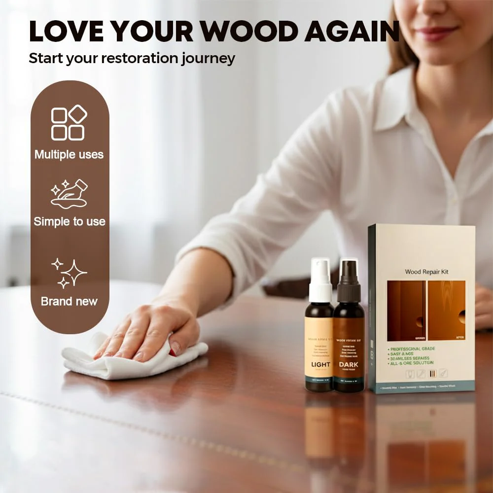 Professional Wood Floor Scratch Repair,Wood Repair Kit,Wood Furniture Repair,Restores Wood Scratch,Covers Nicks,Hides Minor Defects,Restore a Finish for Wood (2 PCS) - Image 6