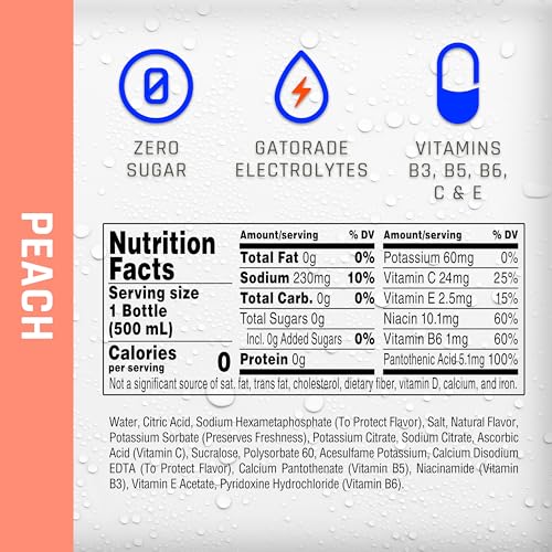 Propel, Peach, Zero Calorie Water Beverage with Electrolytes & Vitamins C&E, 24 Fl Oz, pack of 12 - Image 7