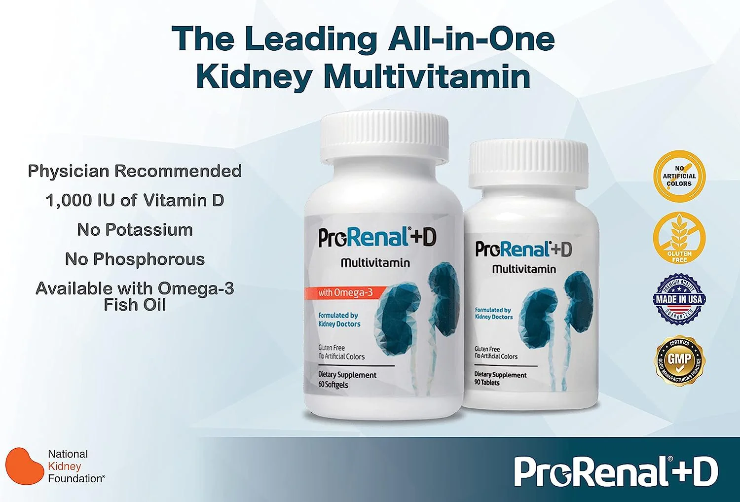 ProRenal+D with Omega-3 Fish Oil Kidney Multivitamin 180 Softgels, 90-Day Supply - Image 3