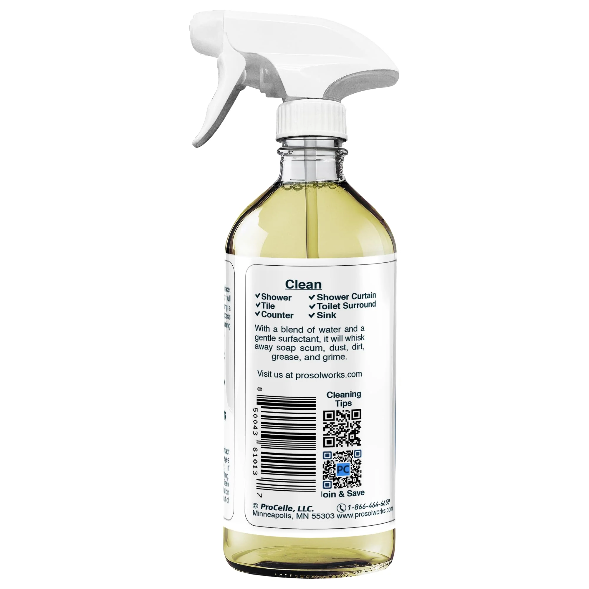 PROSOL WORKS Bathroom Cleaner 16 oz - Daily Cleaning Spray for Shower Curtain, Sink, Shower, Tile, Bathtub, & Toilet Bowl Cleaners Revealing Natural Shine & Refreshing Scent- Safe on All Surface - Image 3