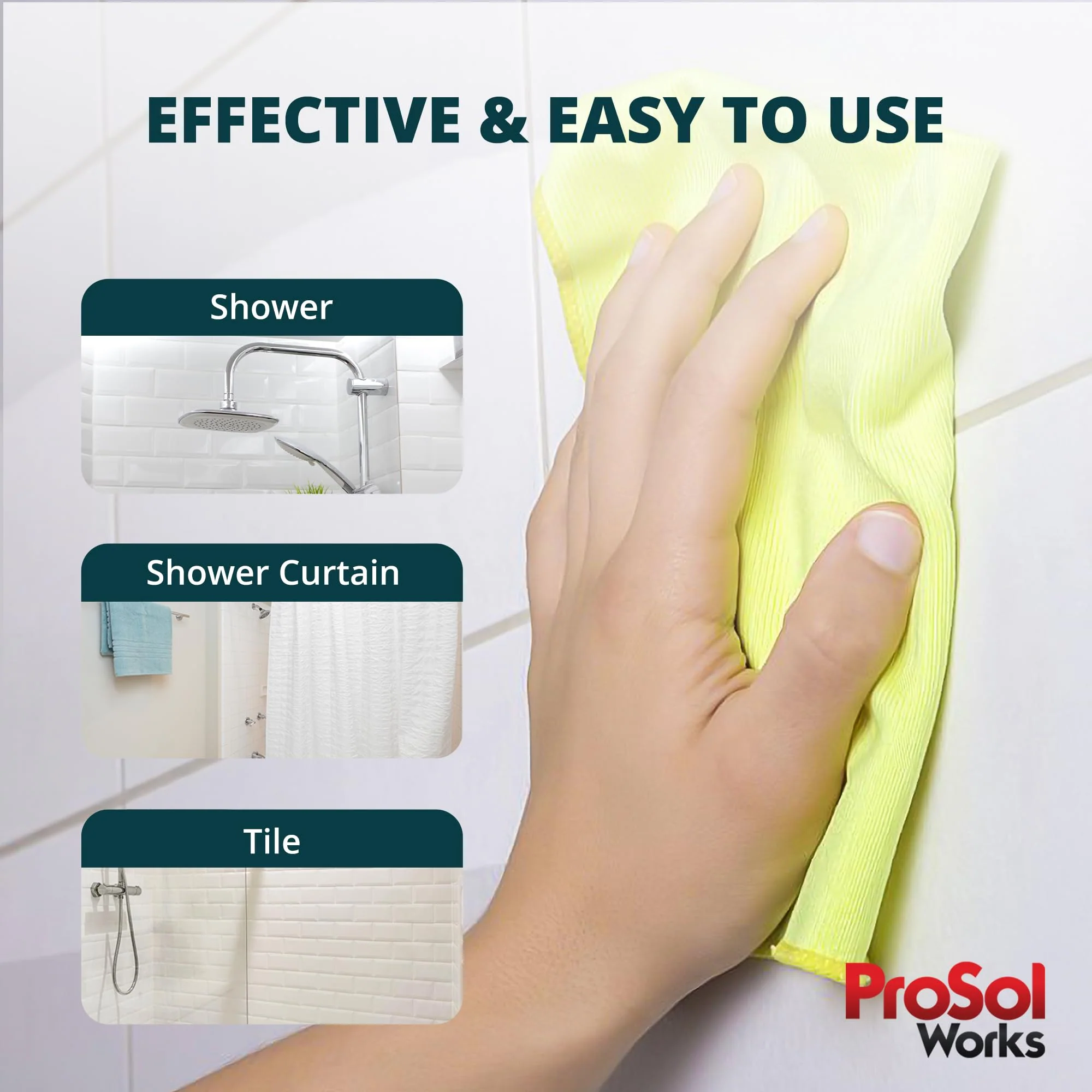 PROSOL WORKS Bathroom Cleaner 16 oz - Daily Cleaning Spray for Shower Curtain, Sink, Shower, Tile, Bathtub, & Toilet Bowl Cleaners Revealing Natural Shine & Refreshing Scent- Safe on All Surface - Image 8