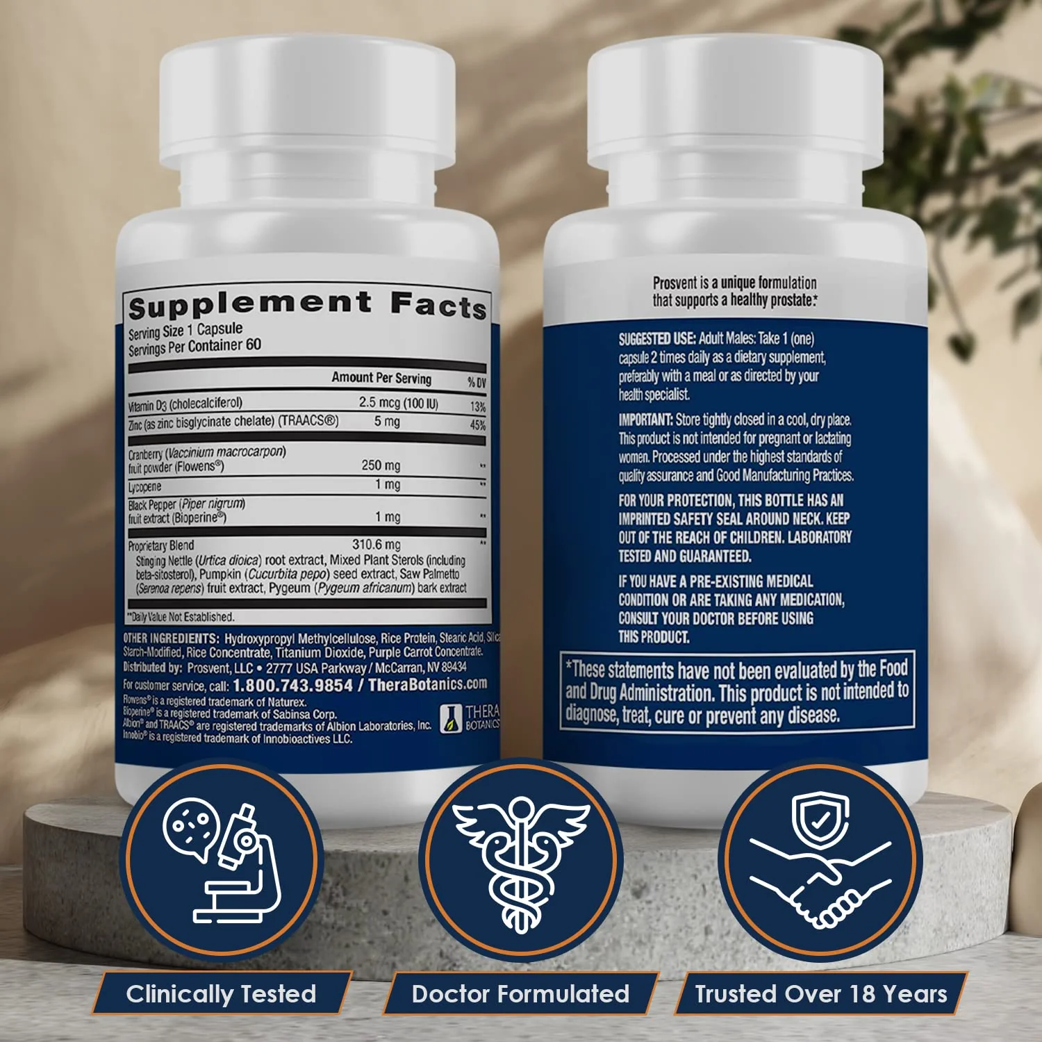 Prosvent Advanced Prostate Support Ultra - Natural Supplement with Saw Palmetto, Pygeum, Lycopene, Stinging Nettle, Beta Sitosterol, Cranberry and More to Ease Urinary Frequency & Urgency (60 Count) - Image 6