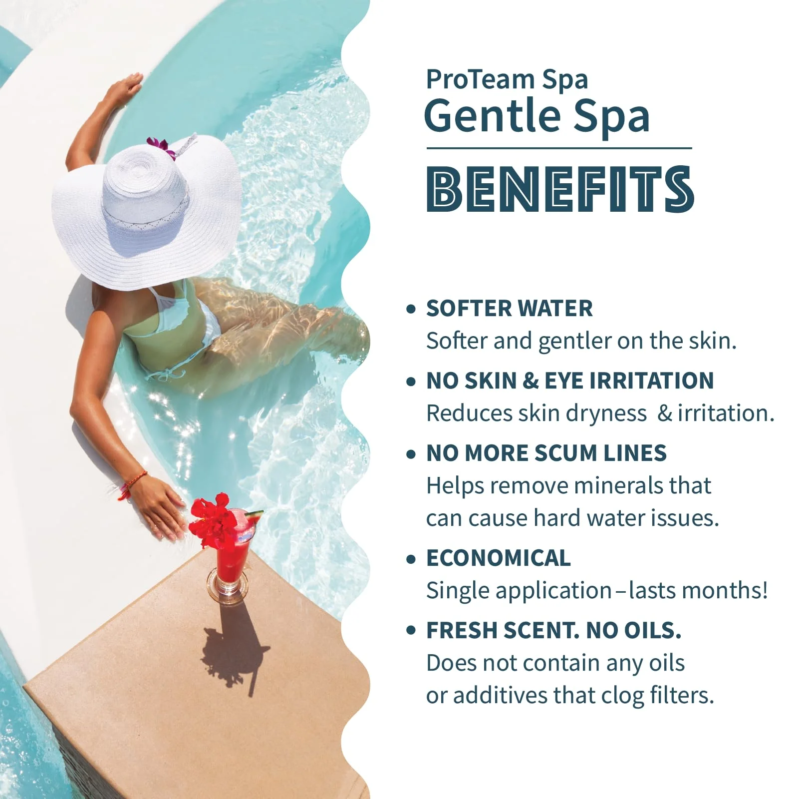 ProTeam Gentle Spa Hot Tub Water Softener & Conditioner — Softens Hard Water, Prevents Scum Lines & Skin Irritation, Borate pH Stabilizer — Fresh Scent, 1.5 lb + SplashWiz Care e-Book - Image 6