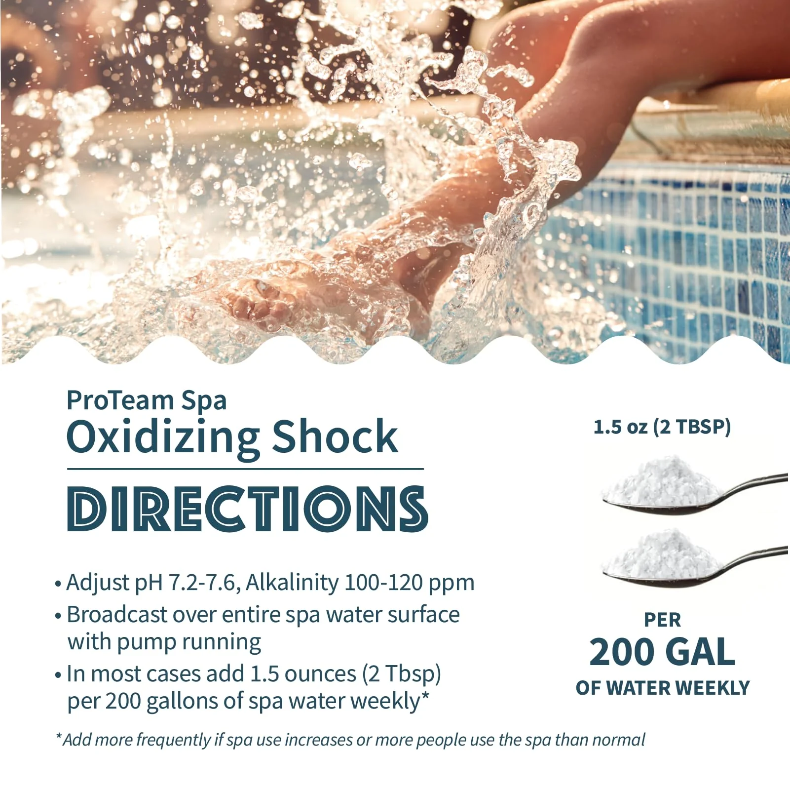ProTeam Non-Chlorine Spa Shock for Hot Tub – Fast-Acting Oxidizing Shock Treatment, Clears Cloudy Water & Eliminates Odors – Made in USA, 2.2 lb + SplashWiz Care e-Book - Image 6