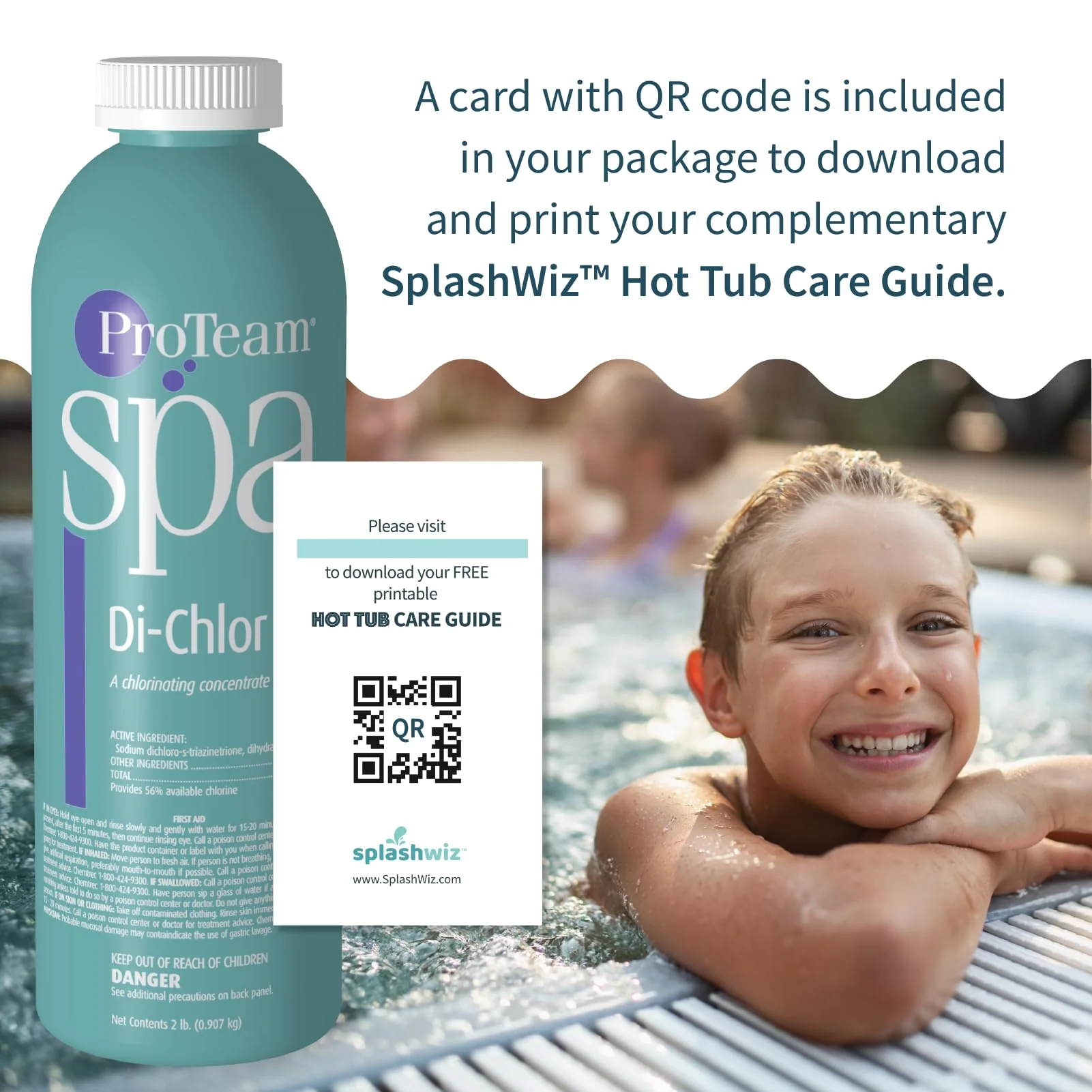 ProTeam Spa Di-Chlor - Hot Tub Chlorine for Hot Tubs and Spa Sanitizer for Hot Tub with SplashWiz Hot Tub Chemicals Care Guide - Made in USA (4 lb) - Image 3