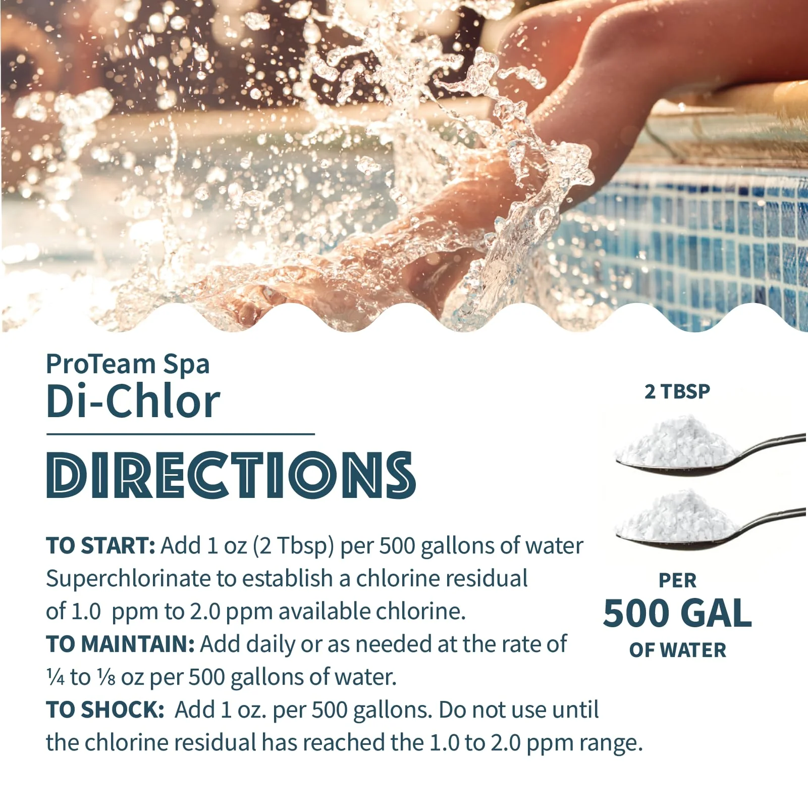 ProTeam Spa Di-Chlor - Hot Tub Chlorine for Hot Tubs and Spa Sanitizer for Hot Tub with SplashWiz Hot Tub Chemicals Care Guide - Made in USA (4 lb) - Image 7