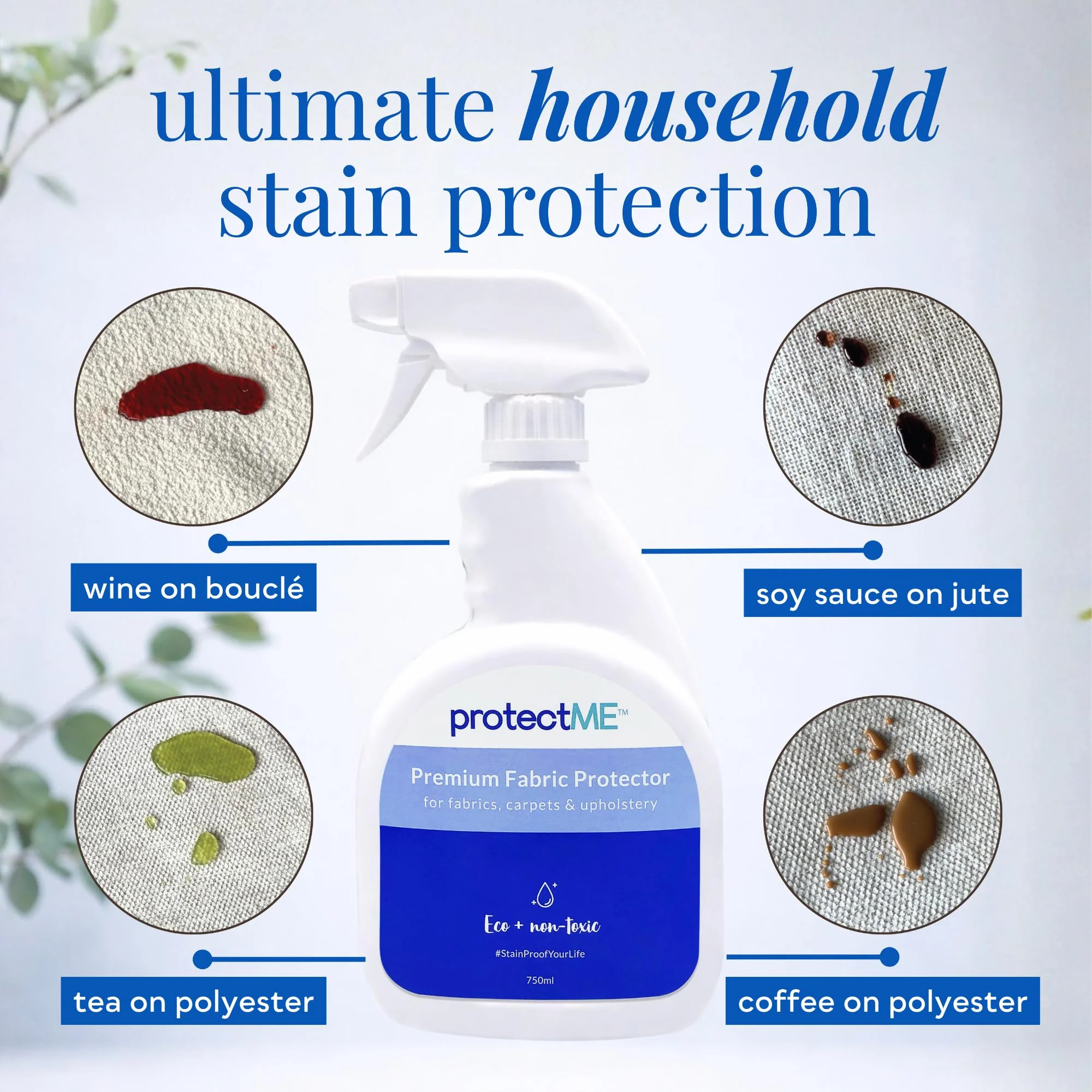 protectME Fabric Protector and Stain Resistant Spray - Upholstery Fabric Spray for Stain Guard for Carpet, Shoes, Couch, Sofa - Non Toxic Water Based Furniture Protector - 25.4 Fl. Oz. - Image 3
