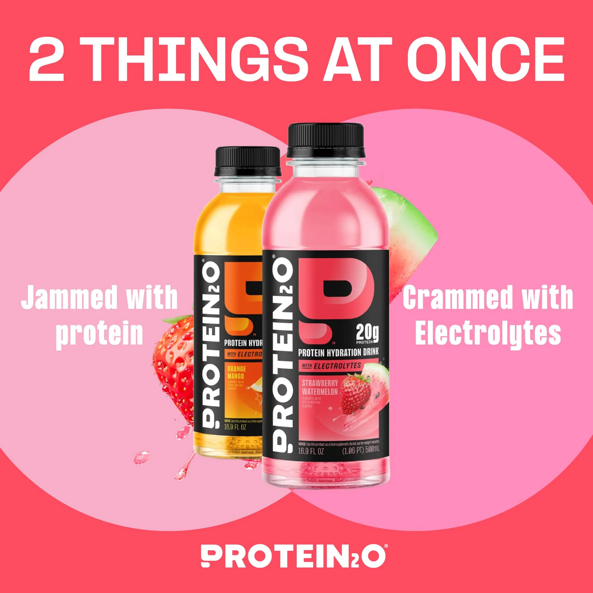 Protein2o 2-in-1 Clear Whey Protein & Electrolyte Beverage, 20g Protein, Gluten-Free, Keto, 16.9 fl oz Bottles (12 Count Variety Pack) - Image 2