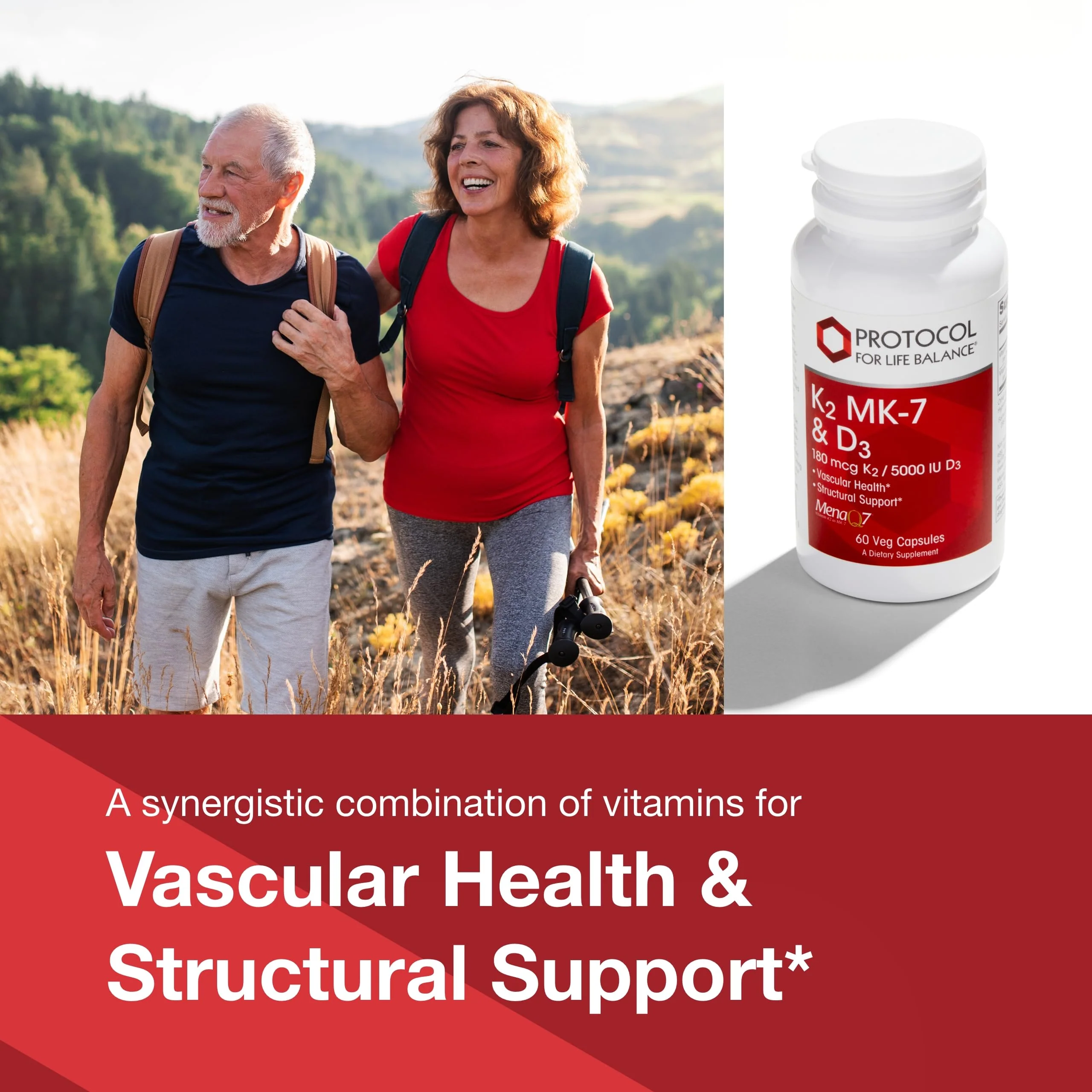 PROTOCOL FOR LIFE BALANCE - K2 MK-7 and D3 - Vascular Health and Structural Support, Bone Strength, Appetite Suppressant, Natural Weight Loss, Supports Calcium Absorption - 60 Veg Capsules - Image 7