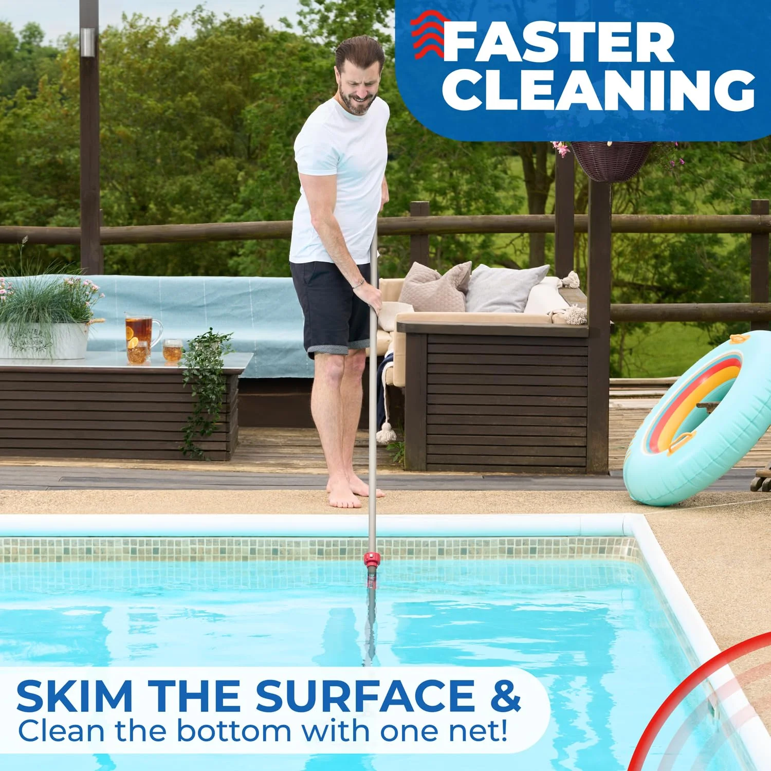 ProTuff 17" Silt Net Pool Skimmer for PROS – “490 Promise” Unlimited Unconditional Replacement – Ultra-Durable Ultra Fine Net for Silt – Heavy-Duty Aluminum Frame, EZ-Clip & Deep Bag for Cleaning - Image 6