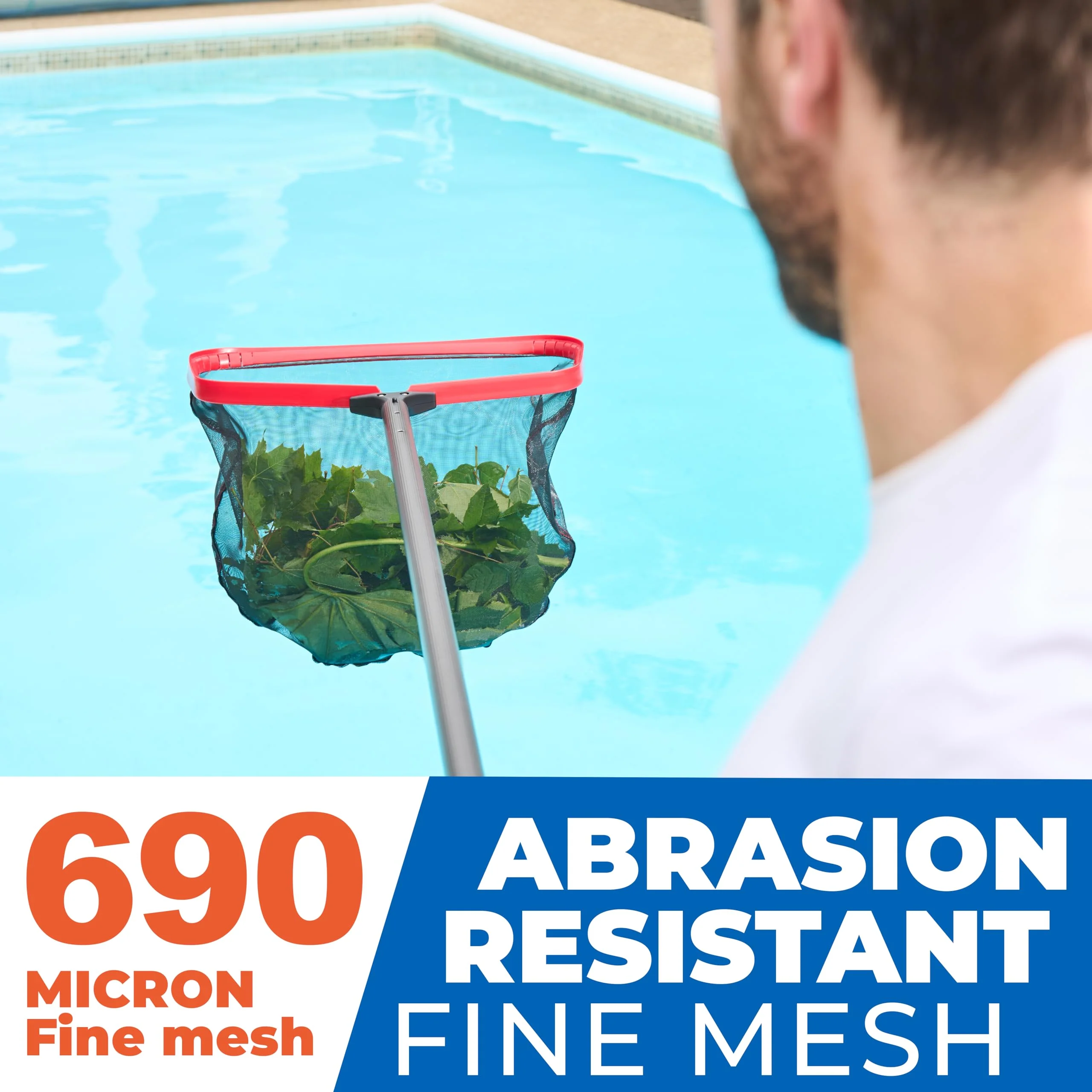ProTuff 19" Fine Pool Net for PROS – “490 Promise” Unlimited Unconditional Replacement – Cleans 3X Faster Than Vacuum – Wide Pool Skimmer Net with Deep Bag for Easy Maintenance of Leaves, Bugs, Debris - Image 5