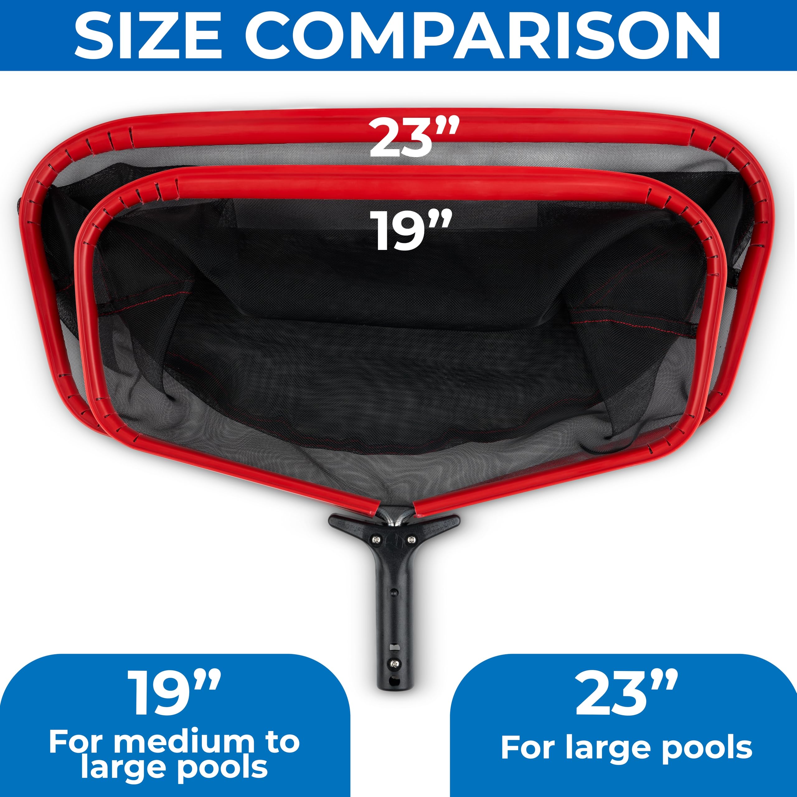 ProTuff 23" Fine Pool Net – 2 Year Unconditional Free Replacement – Cleans 3X Faster Than Vacuums – Wide Pool Skimmer with Deep Bag for Easy Maintenance – Skimmer Net for Leaves, Bugs & Other Debris - Image 3