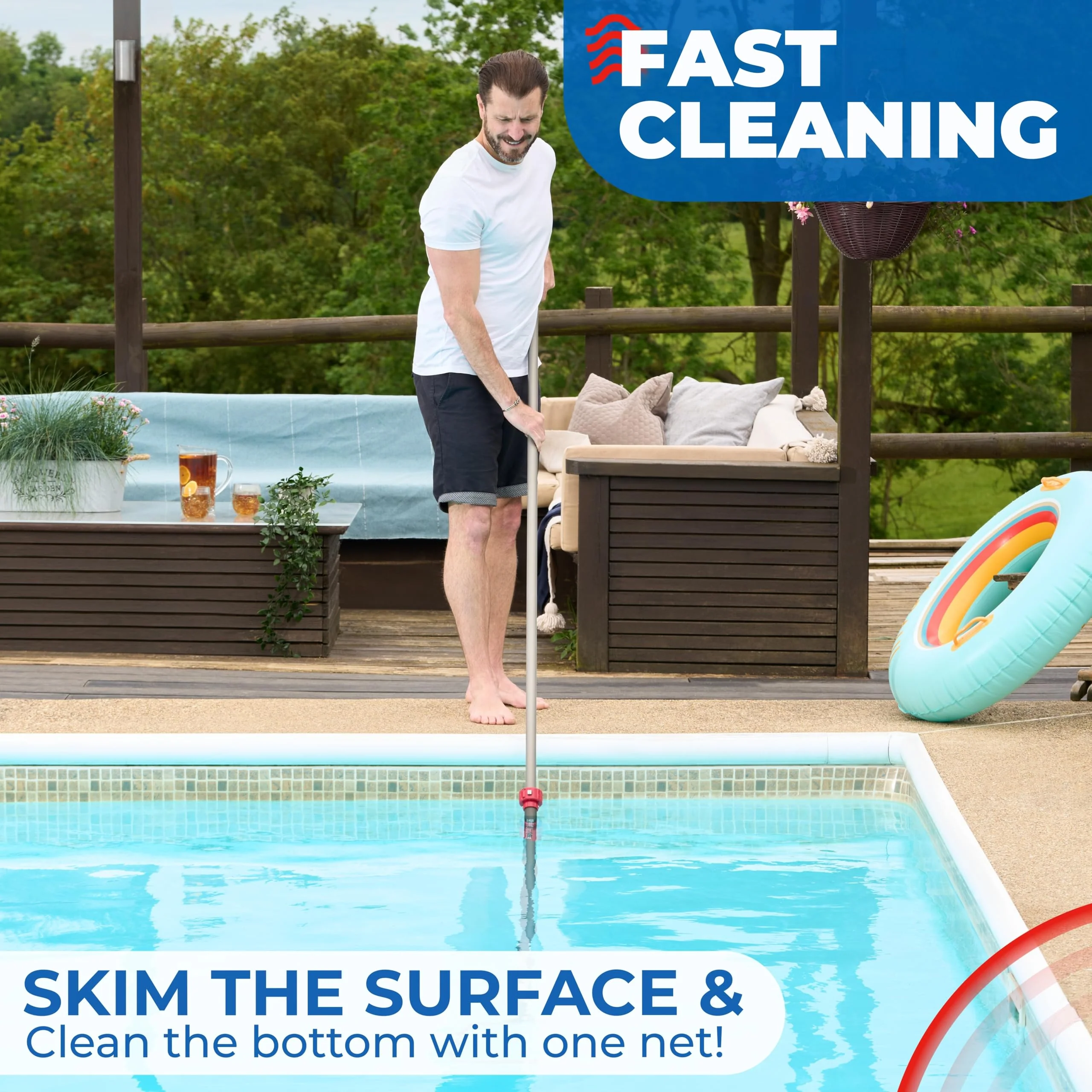 ProTuff 23" Fine Pool Net – 2 Year Unconditional Free Replacement – Cleans 3X Faster Than Vacuums – Wide Pool Skimmer with Deep Bag for Easy Maintenance – Skimmer Net for Leaves, Bugs & Other Debris - Image 7