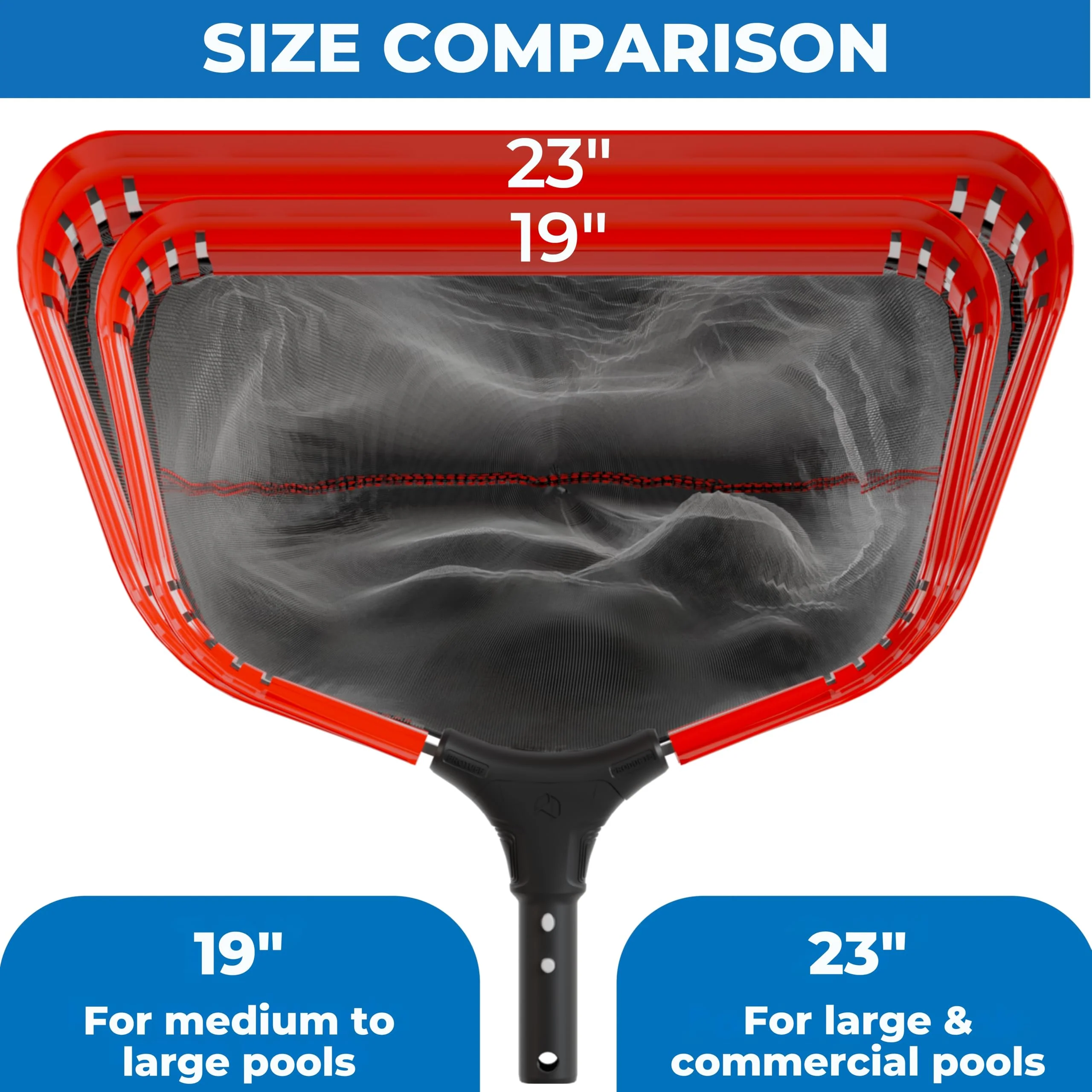 ProTuff 23" Fine Pool Net for PROS – “490 Promise” Unlimited Unconditional Replacement – Cleans 3X Faster Than Vacuum – Wide Pool Skimmer Net with Deep Bag for Easy Maintenance of Leaves, Bugs, Debris - Image 2