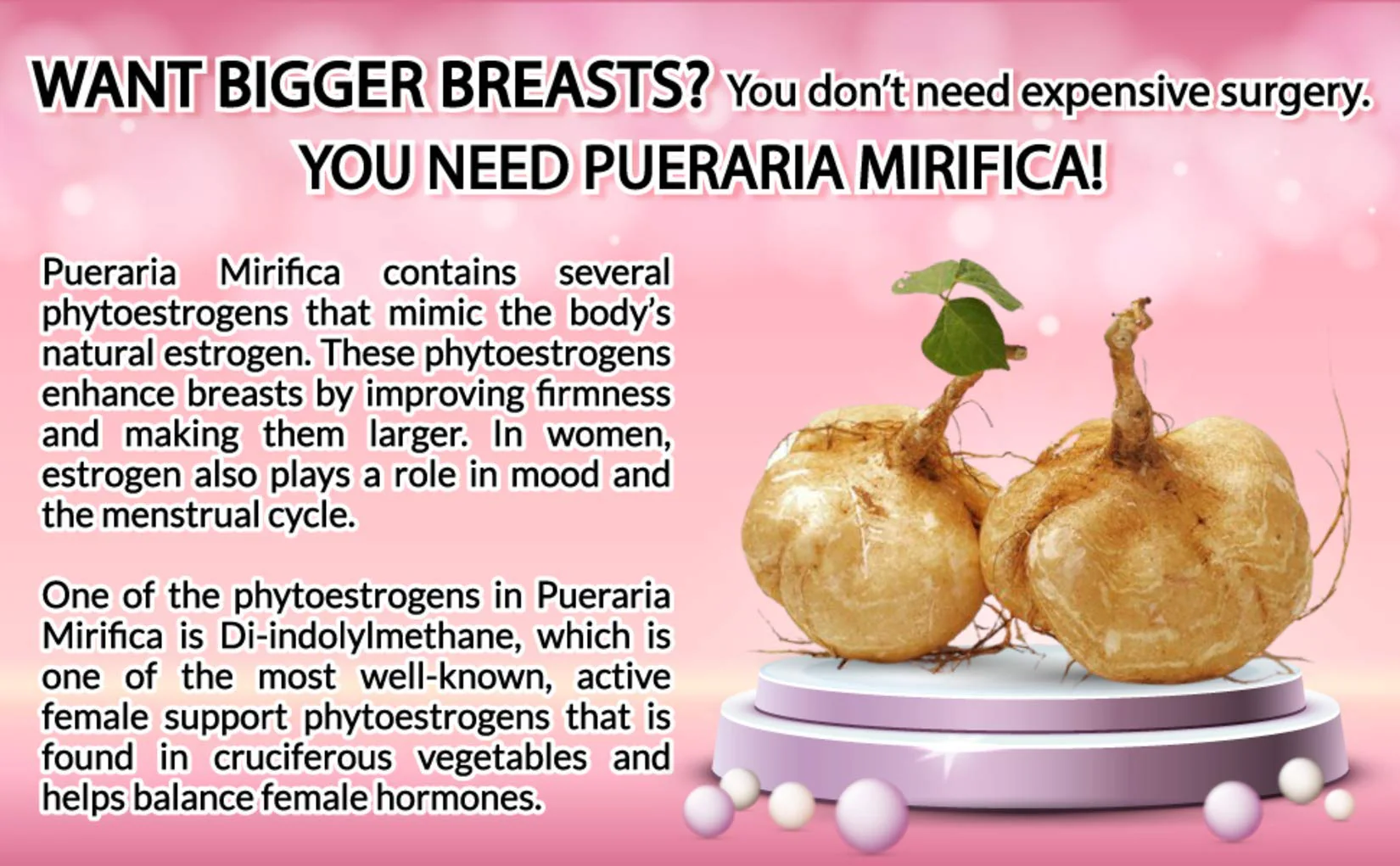 Pueraria Mirifica Capsules - Natural Breast Enhancement Pills for Women - Breast Enlargement Pills - Breast Growth, Vaginal Health, Menopause Relief, Skin & Hair Health - 90 Vegan Capsules - Image 6