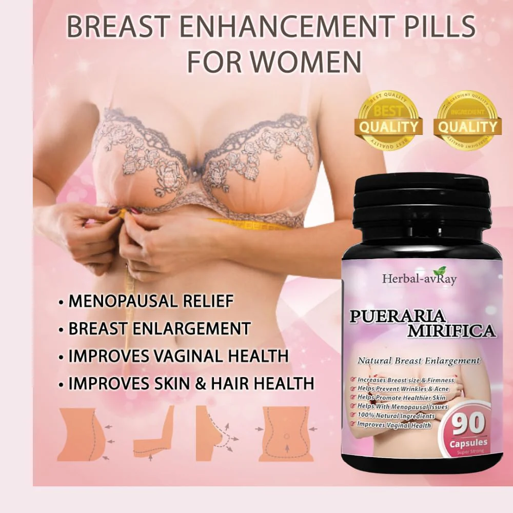 Pueraria Mirifica Capsules - Natural Breast Enhancement Pills for Women - Breast Enlargement Pills - Breast Growth, Vaginal Health, Menopause Relief, Skin & Hair Health - 90 Vegan Capsules - Image 8