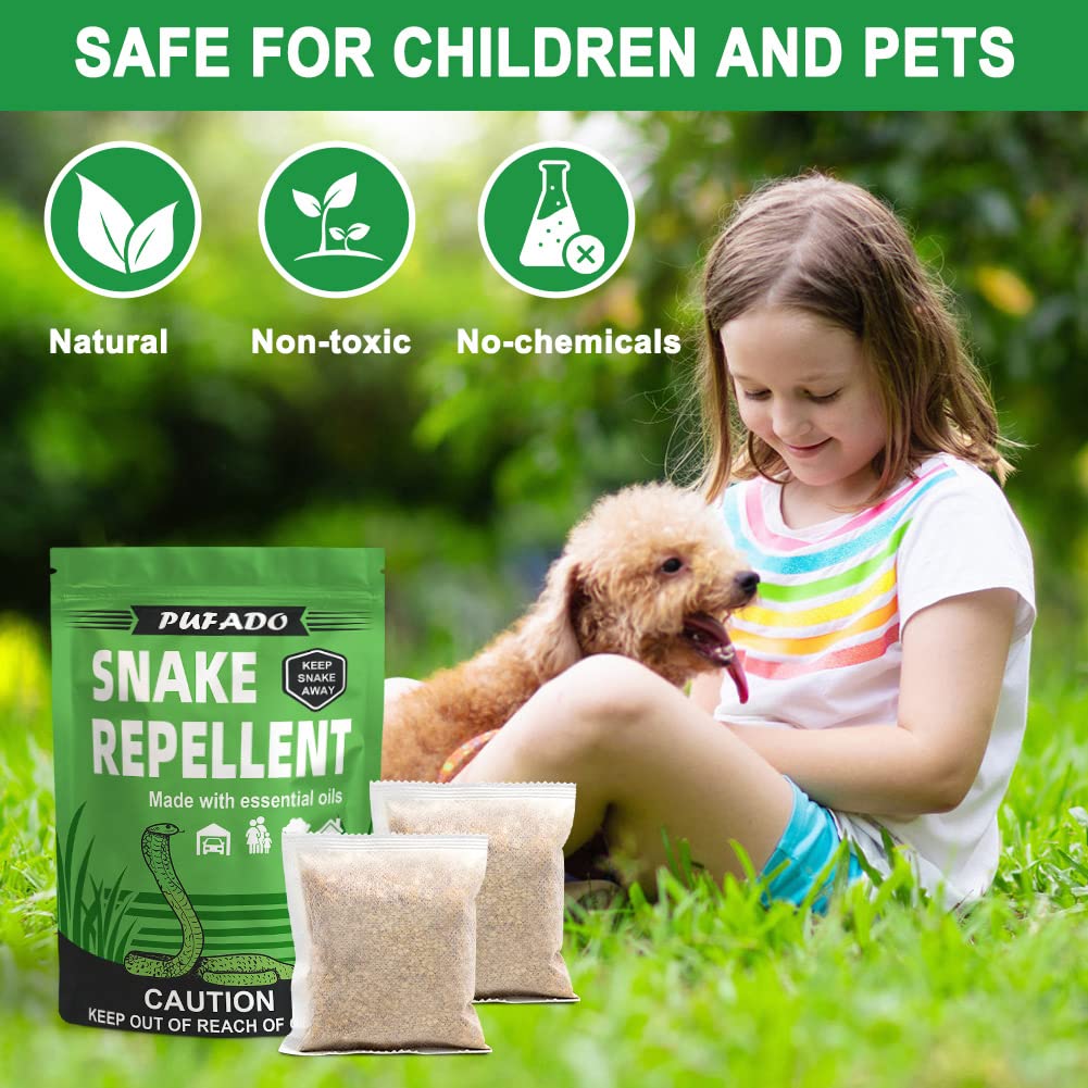 Pufado Snake Repellent for Yard Powerful, Outdoor Snake Away Repellent, Snakes Repellents for Outdoor Pet Safe, Yard Snake Out Repellant Effectively, Snake Repellant Outdoor and Home-8 Pouches - Image 4