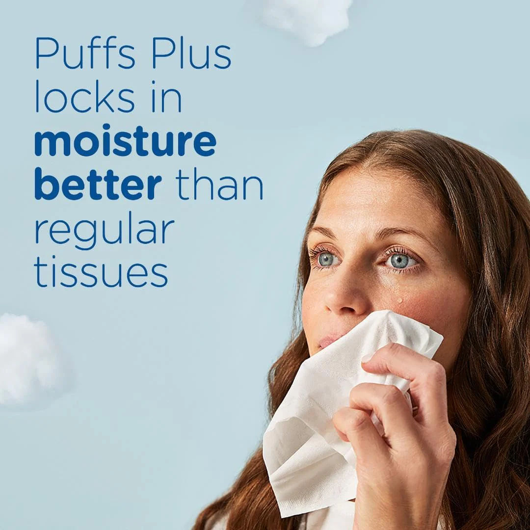Puffs Plus Lotion Facial Tissues, 10 Cubes, 56 Tissues per Box, Allergies and Colds - Image 12