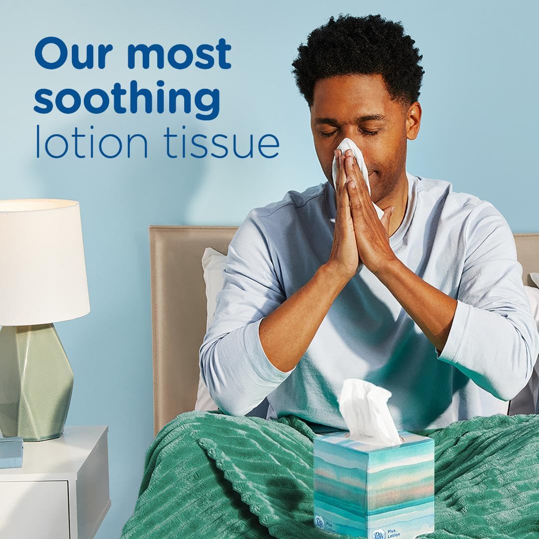 Puffs Plus Lotion Facial Tissues, 24 Family Boxes, 124 Tissues Per Box - Image 10
