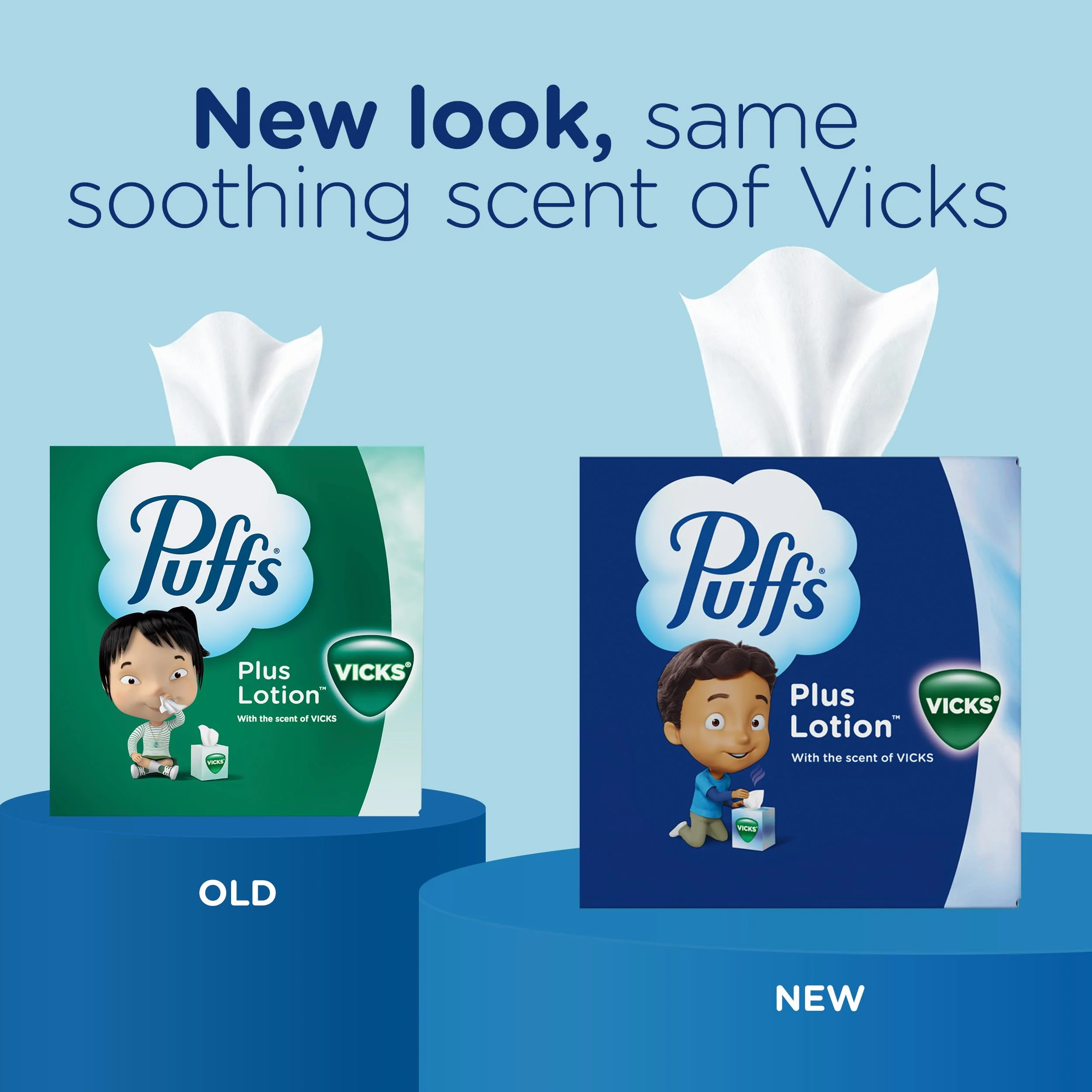 Puffs Plus Lotion with Vicks Facial Tissues, 4 Cubes, 48 Tissues per Box (192 Tissues) [Packaging May Vary] - Image 2