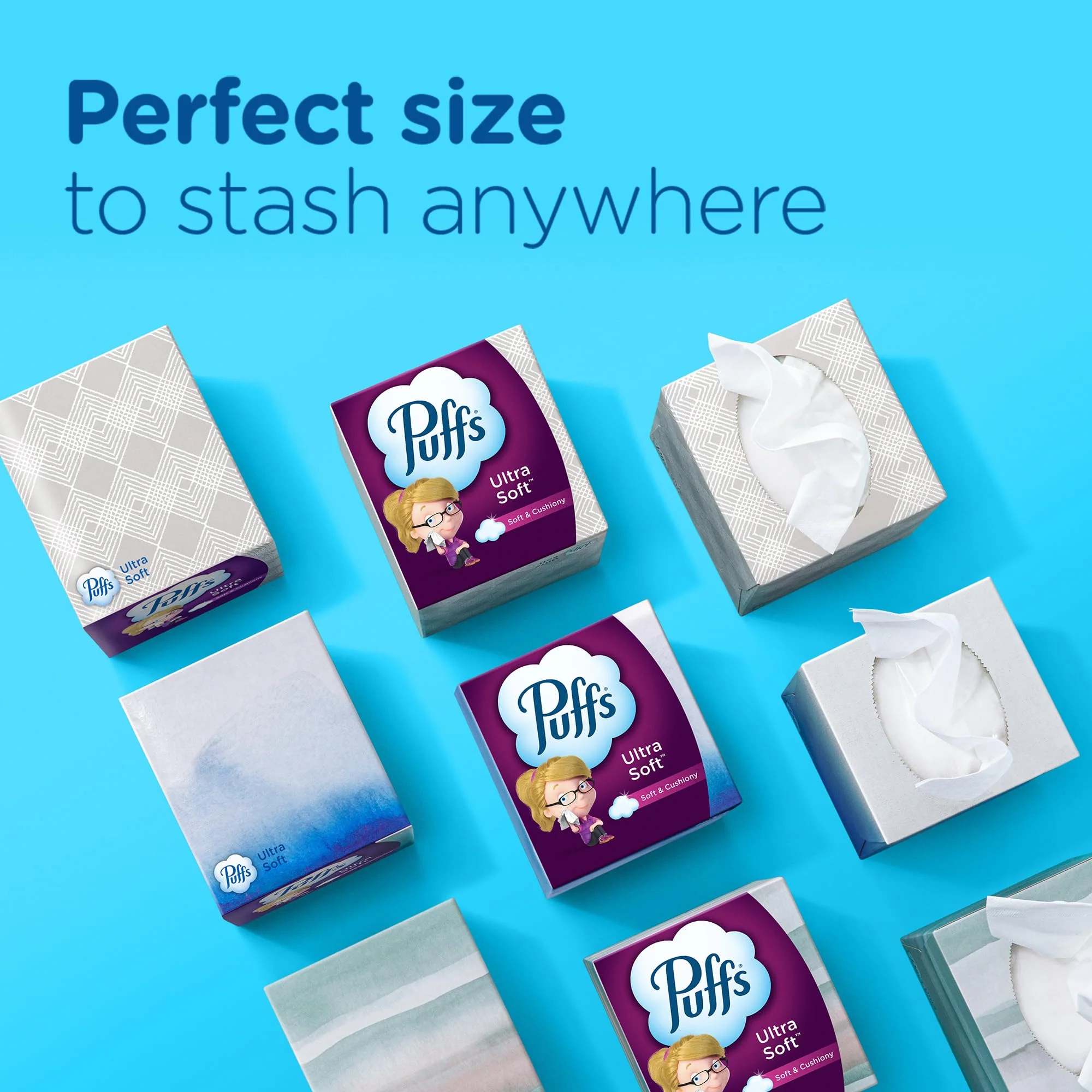 Puffs Ultra Soft Facial Tissues, 4 Mega Cube Box, 72 Facial Tissues Per Box - Image 8