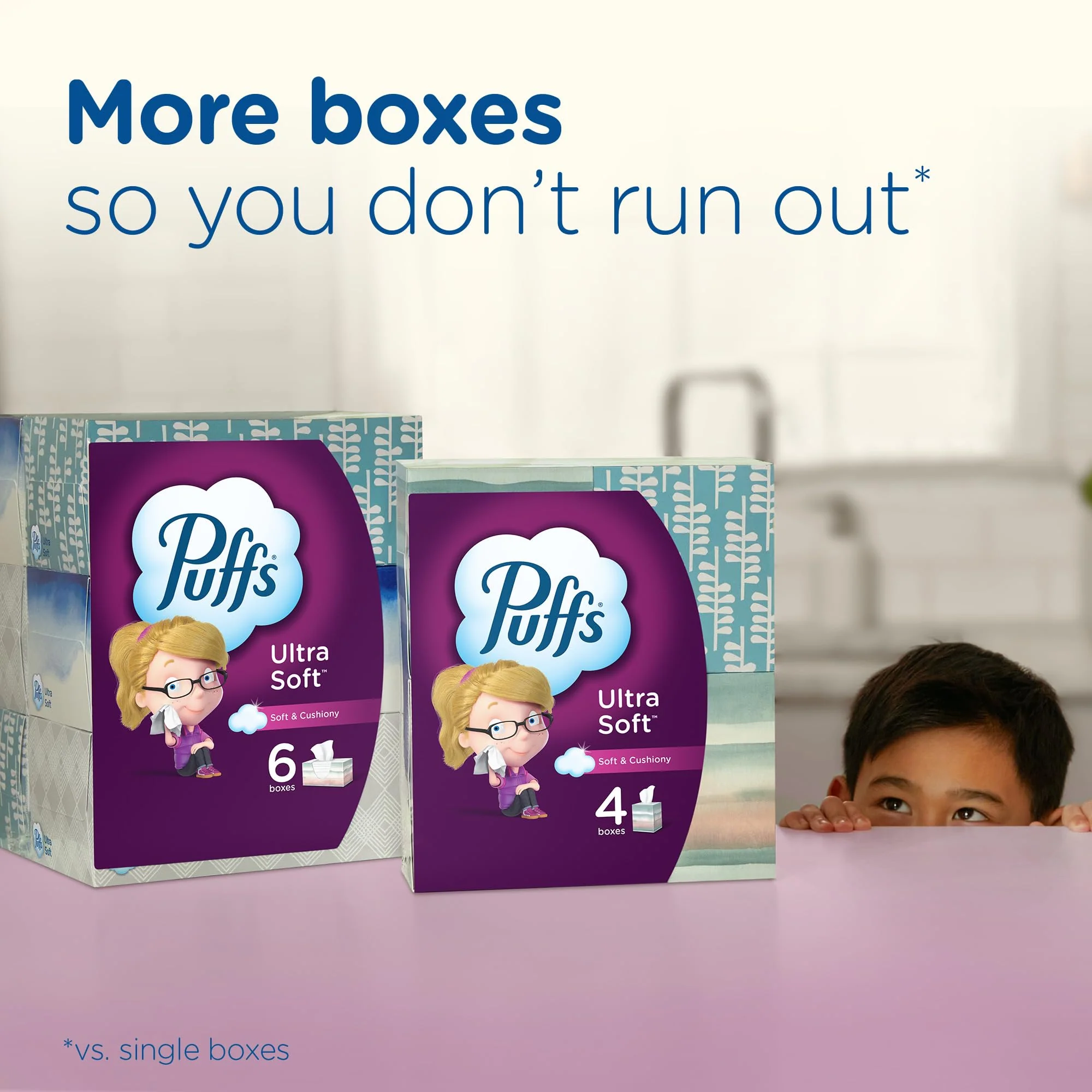 Puffs Ultra Soft Non-Lotion Facial Tissue, 8 Family Boxes, 124 Facial Tissues per Box - Image 9