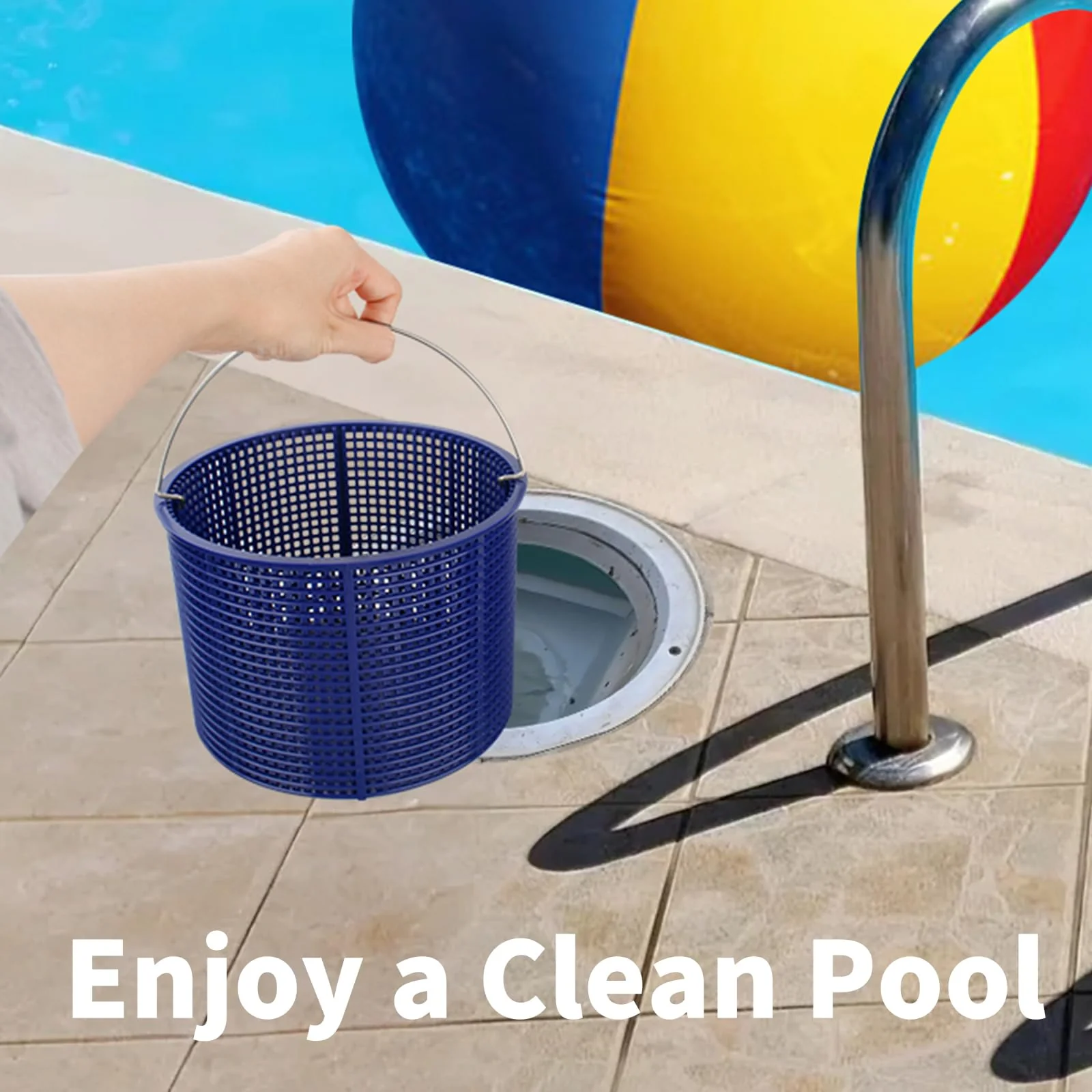 Pulems Pool Skimmer Basket Replacement for Hayward SPX1082CA & Aladdin B-152 Skimmers, Skimmer Basket for Inground Pool Replace SP1083 SP1084 1085 1086 SP1075 Baskets - Upgrade Basket with Handle - Image 2