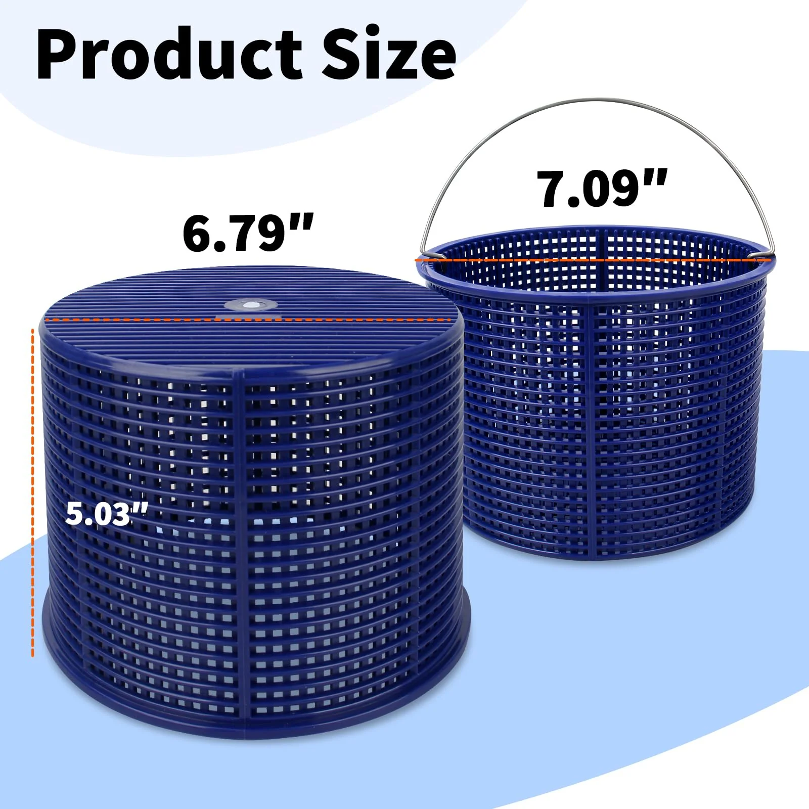 Pulems Pool Skimmer Basket Replacement for Hayward SPX1082CA & Aladdin B-152 Skimmers, Skimmer Basket for Inground Pool Replace SP1083 SP1084 1085 1086 SP1075 Baskets - Upgrade Basket with Handle - Image 6