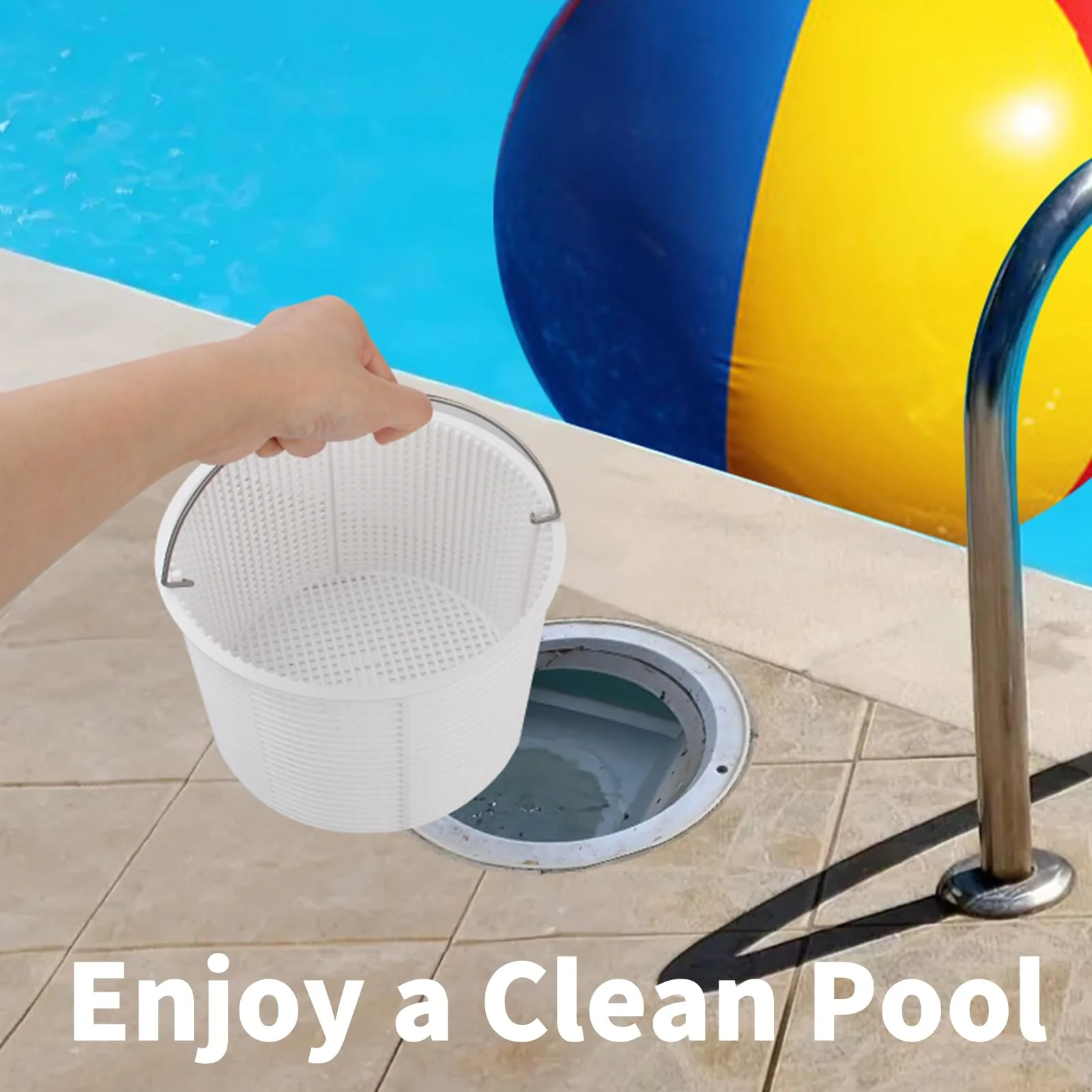 Pulems SPX1082CA Pool Skimmer Basket Replacement for Hayward & Aladdin B-152 Skimmers, Skimmer Basket for Inground Pool Replace SP1083 SP1084 1085 1086 SP1075 Baskets - Upgrade Basket with Handle - Image 2