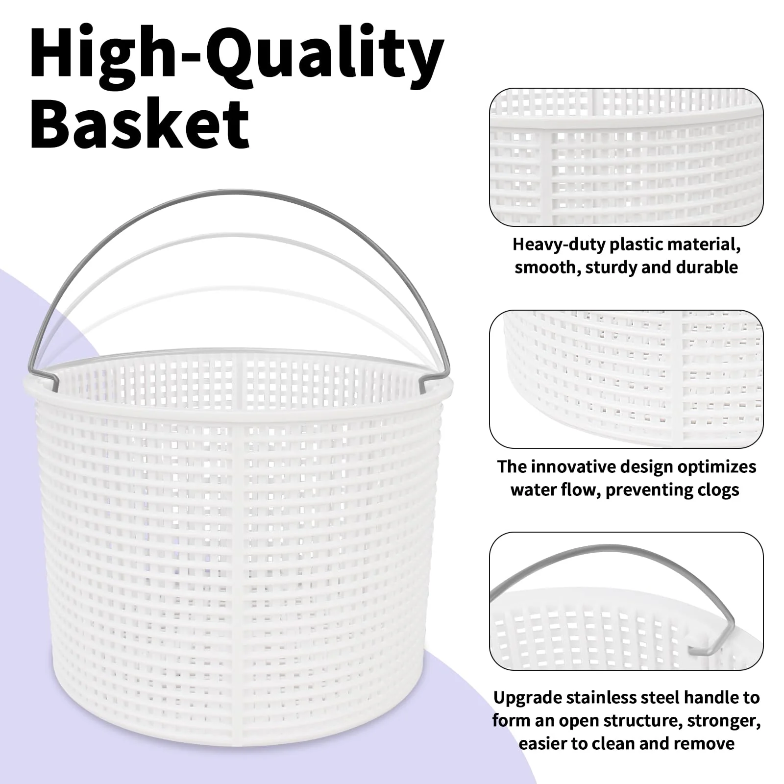 Pulems SPX1082CA Pool Skimmer Basket Replacement for Hayward & Aladdin B-152 Skimmers, Skimmer Basket for Inground Pool Replace SP1083 SP1084 1085 1086 SP1075 Baskets - Upgrade Basket with Handle - Image 4