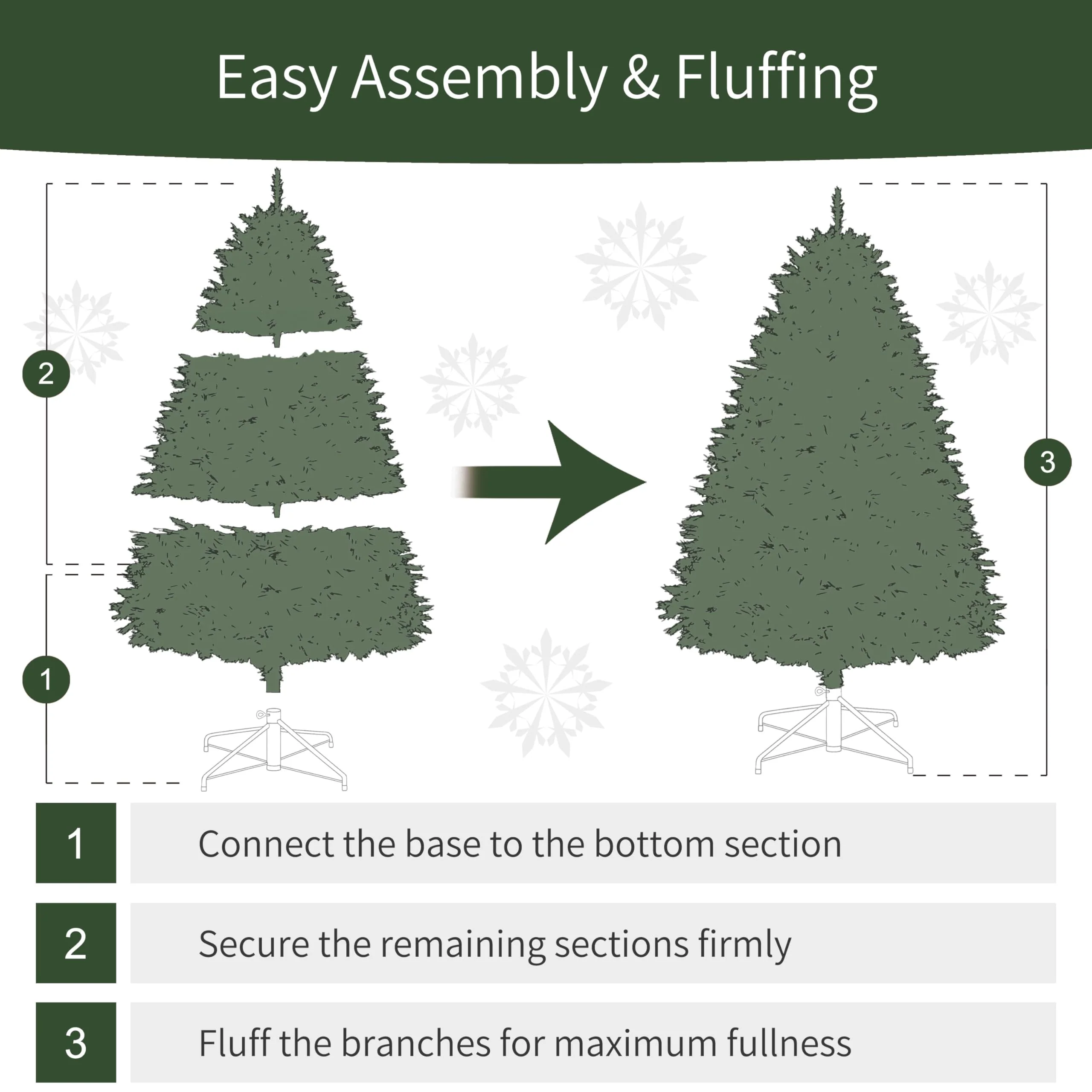 Puleo International 6.5 Foot Pre-Lit Aspen Fir Artificial Christmas Tree with 500 UL Listed Clear Lights, Green - Image 3